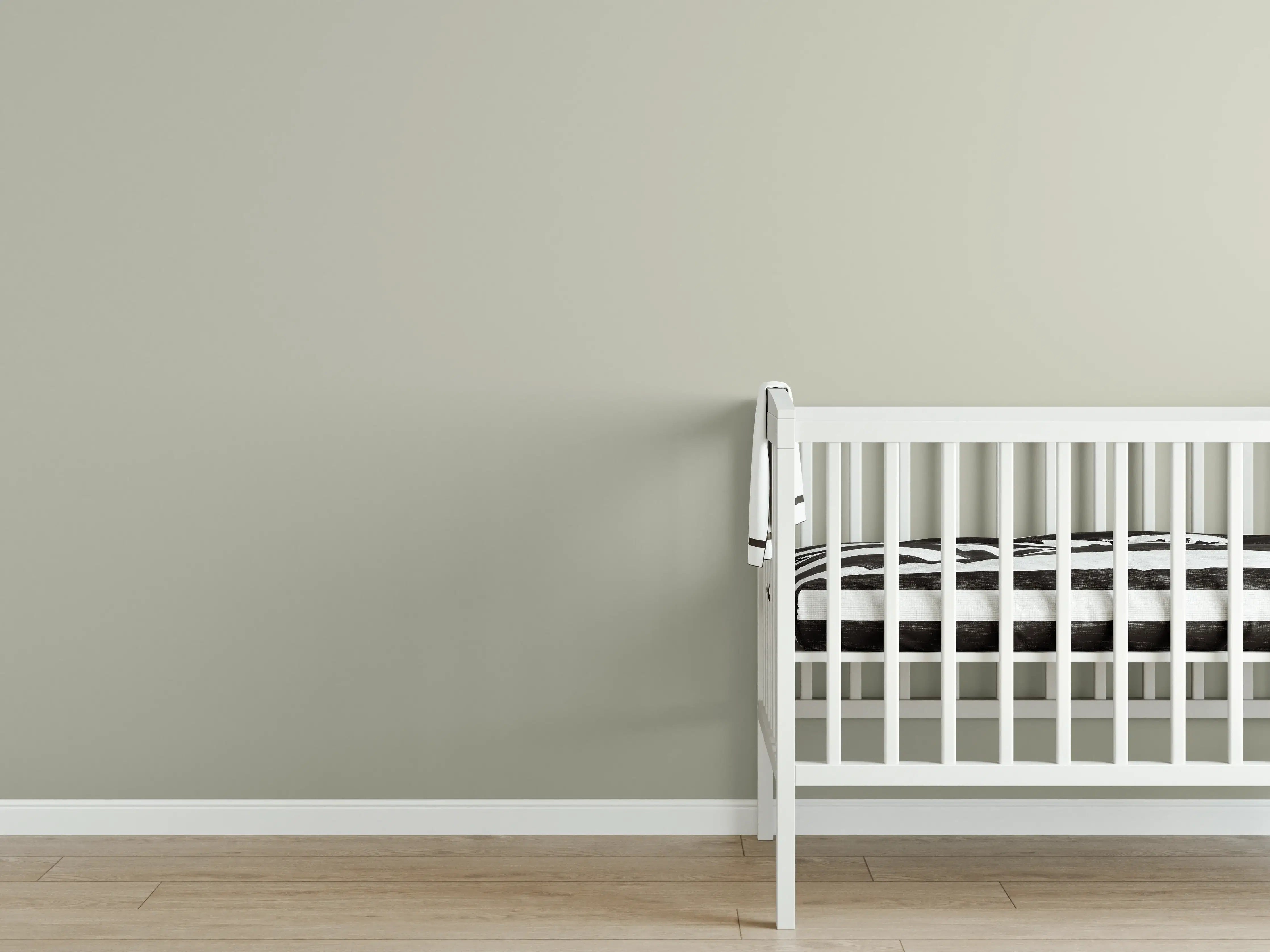 Babyzimmer Wandgestaltung - RAL 7032 (Kieselgrau)