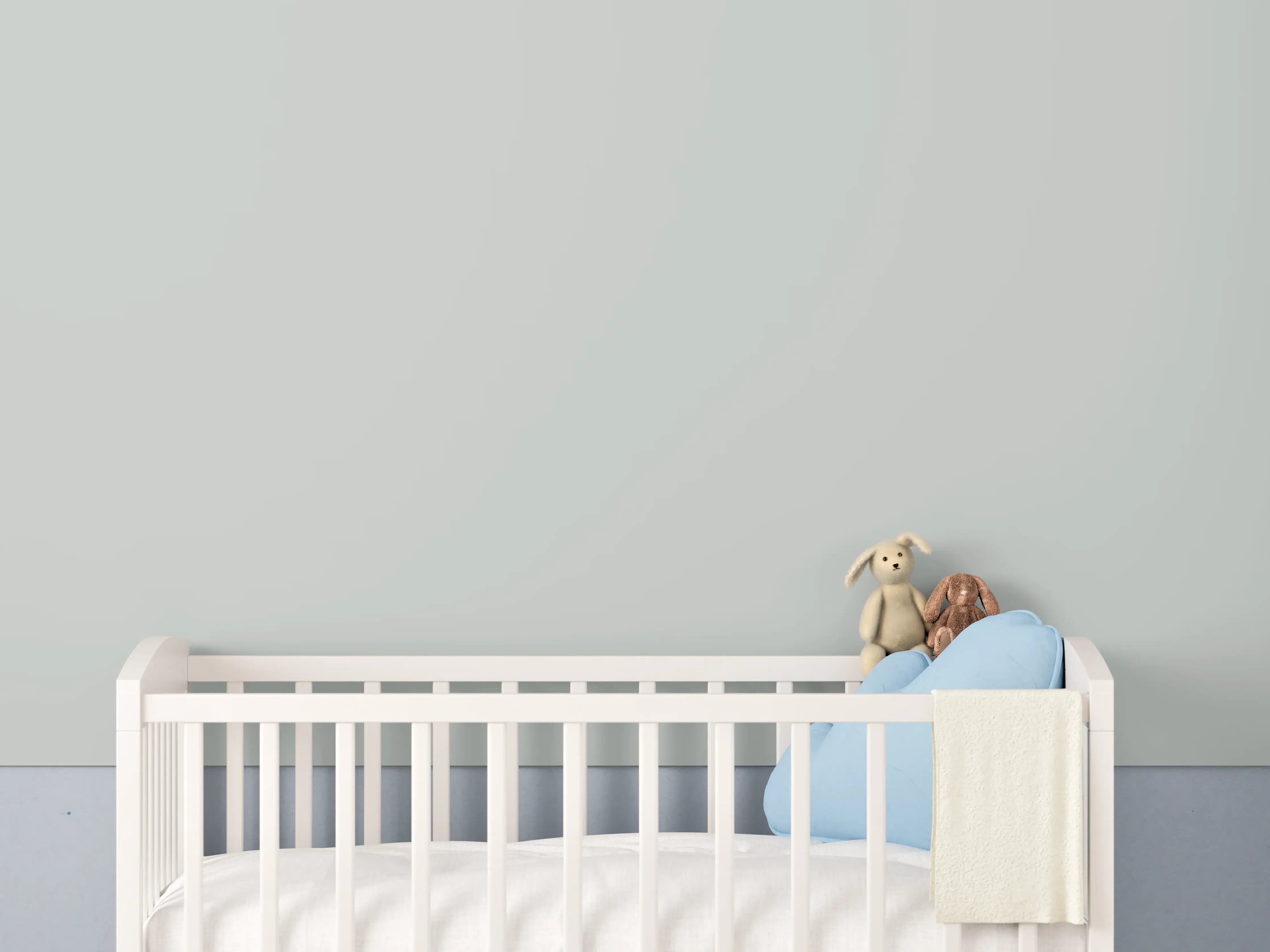 Babyzimmer Wandgestaltung - RAL 7035 (Hellgrau)