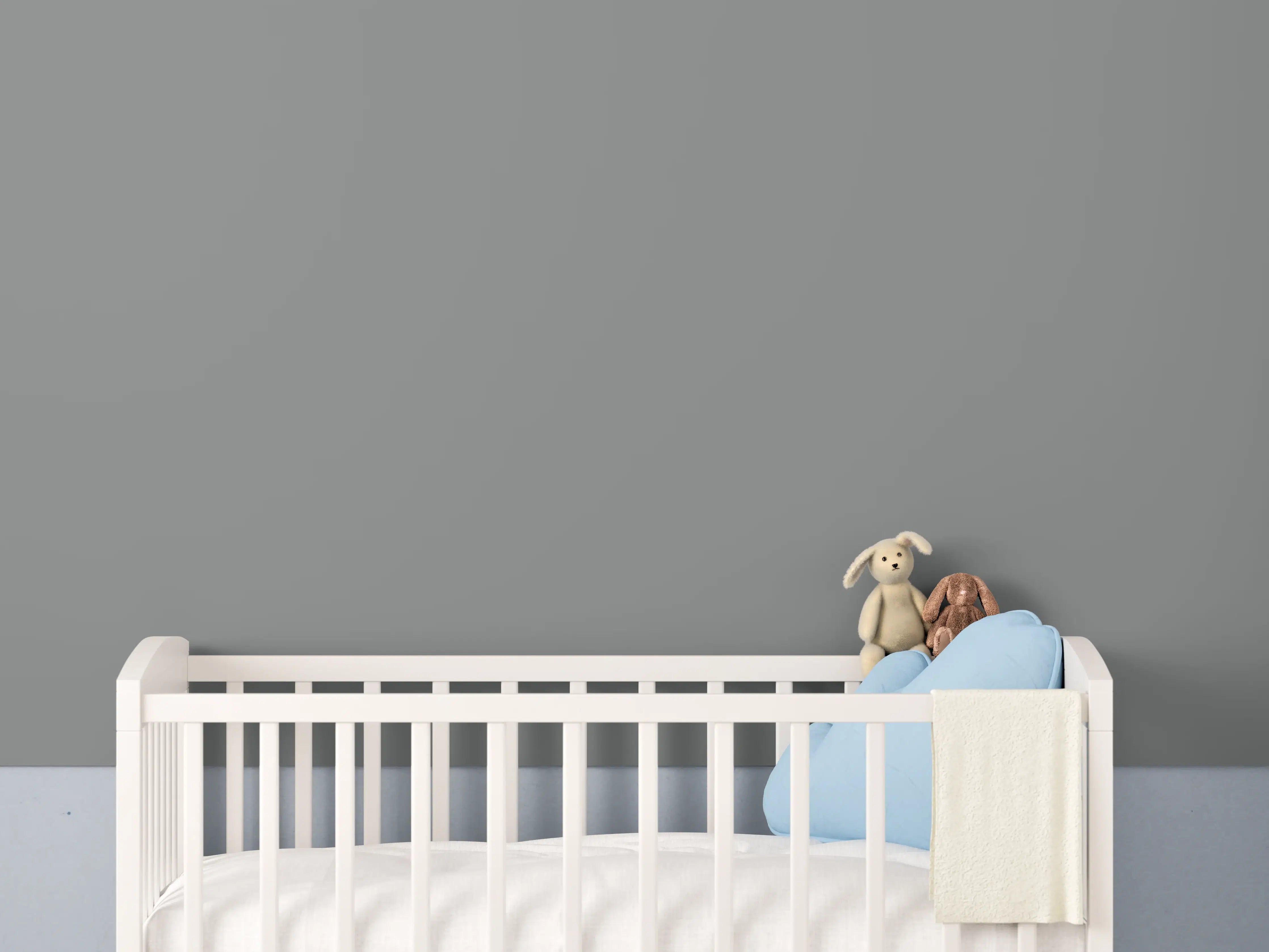Babyzimmer Wandgestaltung - RAL 7037 (Staubiges Grau)