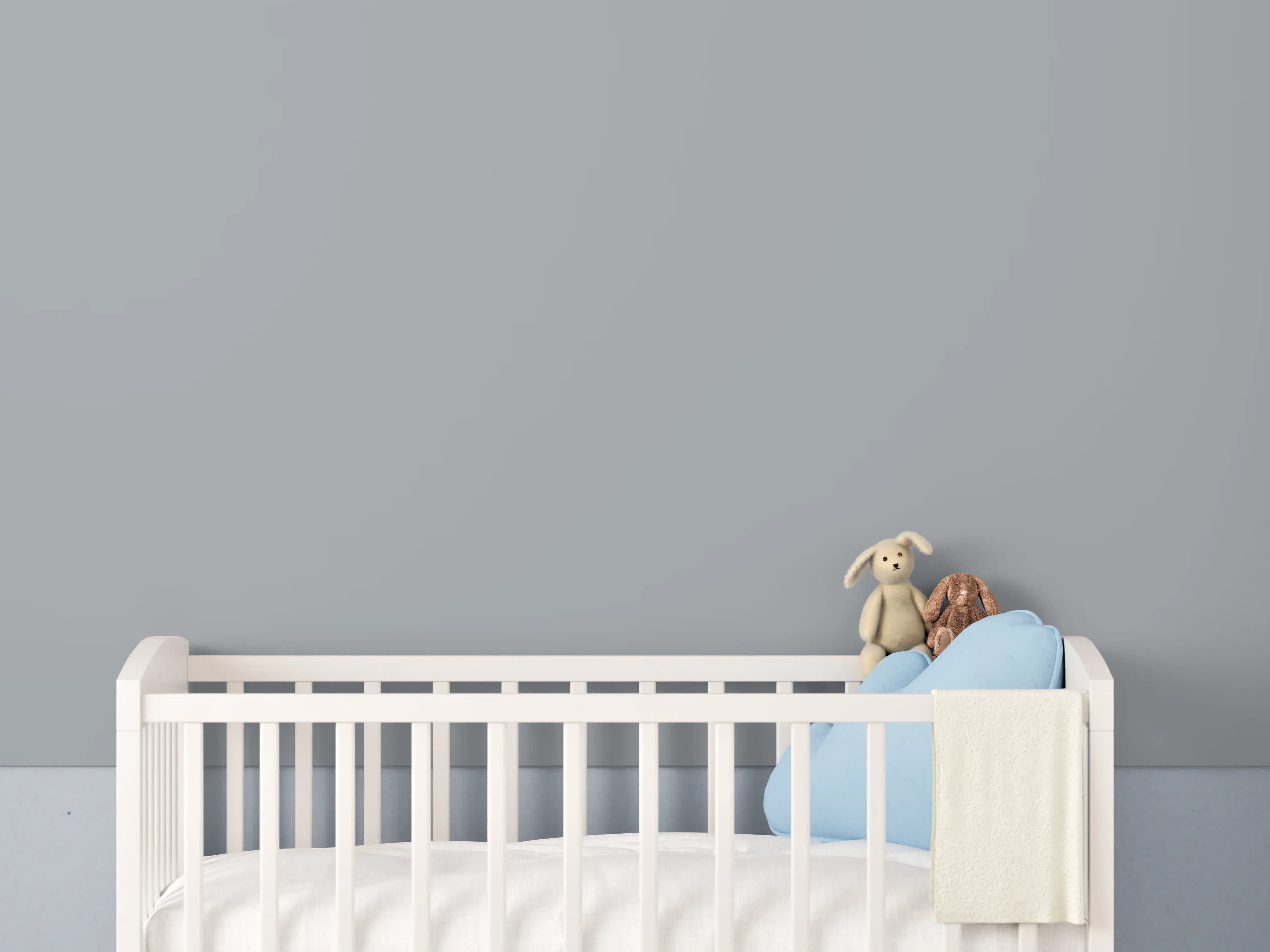 Babyzimmer Wandgestaltung - RAL 7040 (Fenstergrau)