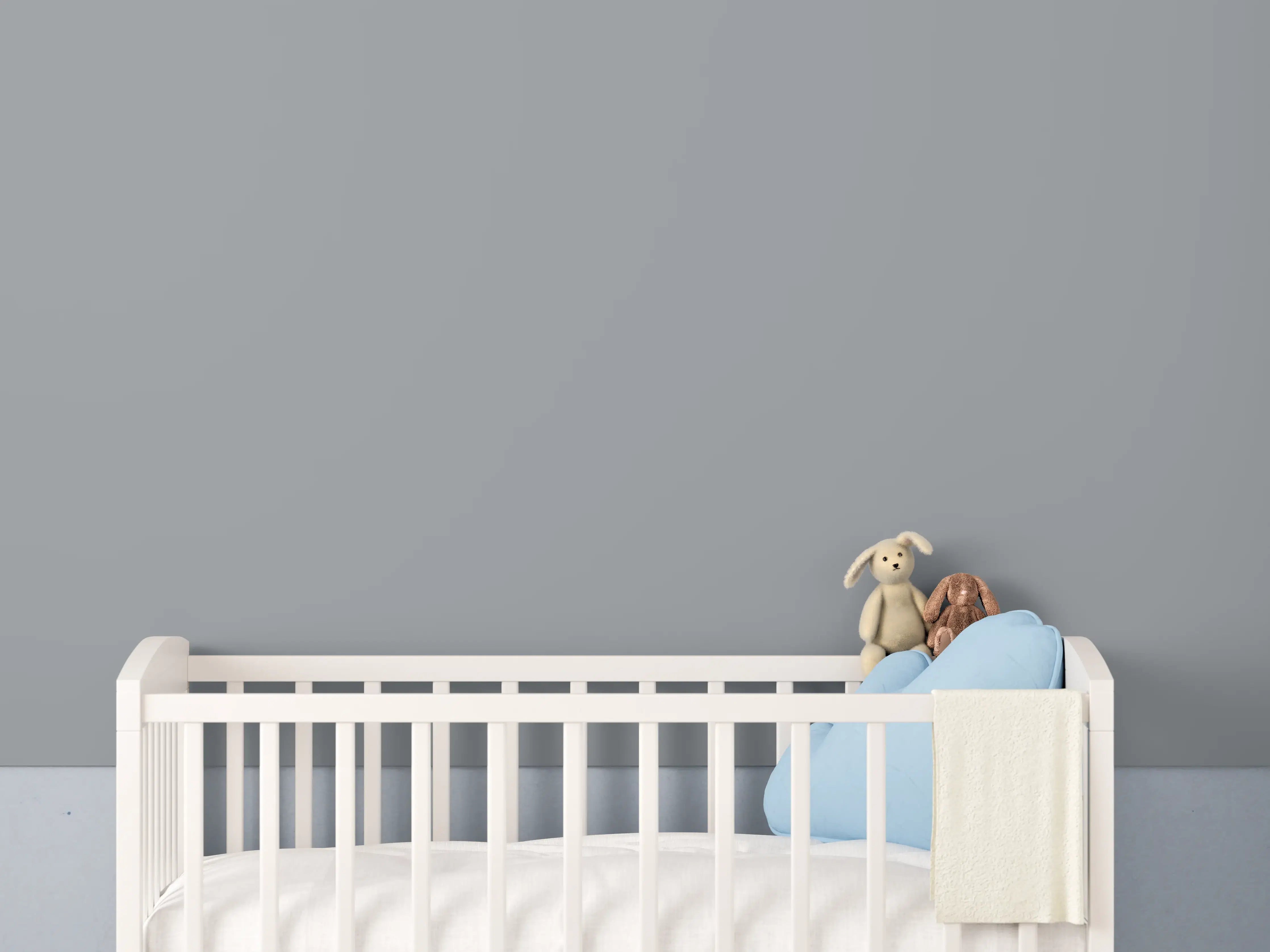 Babyzimmer Wandgestaltung - RAL 7045 (Telegrau 1)