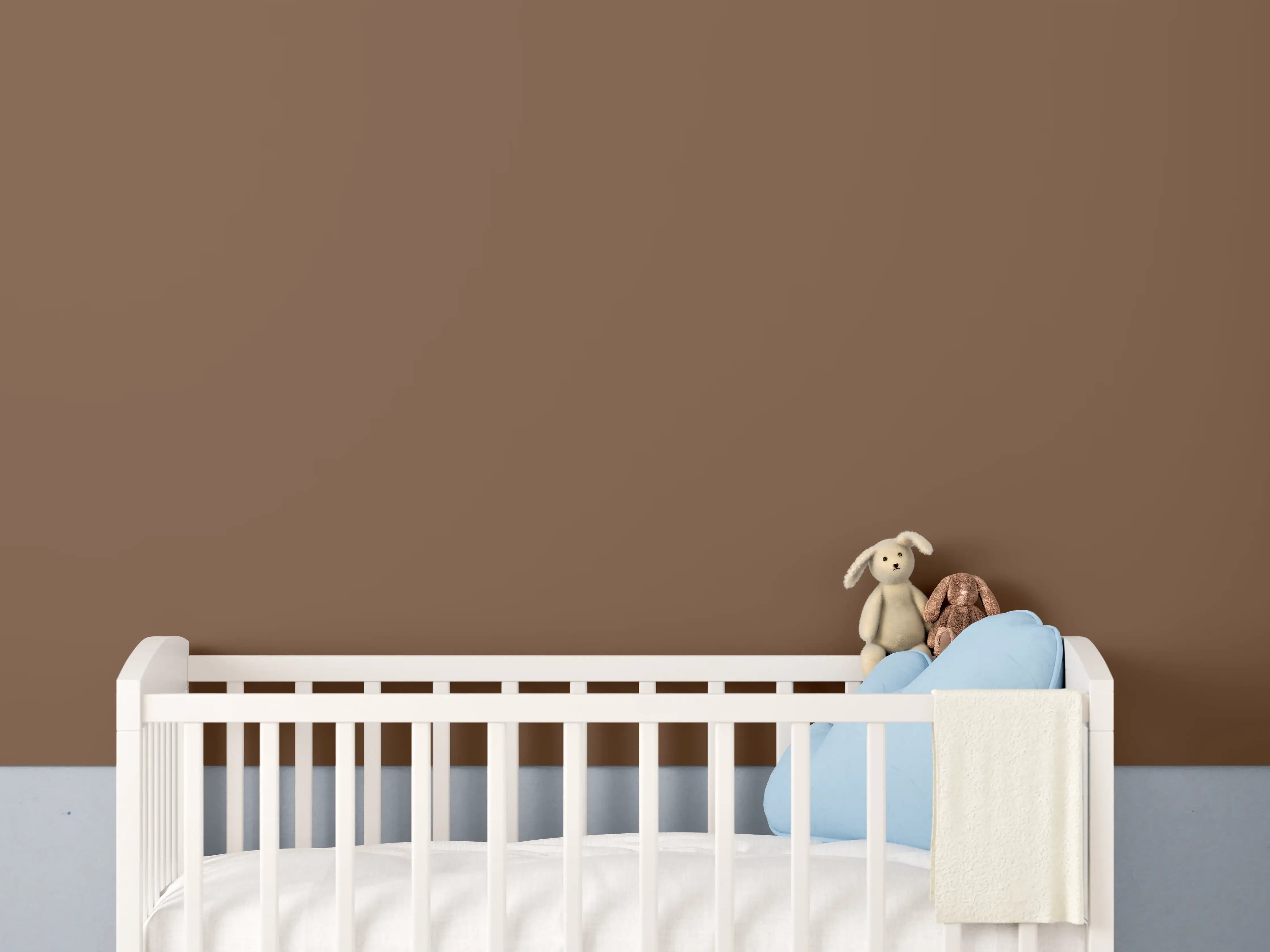 Babyzimmer Wandgestaltung - RAL 8007 Bramelbeige
