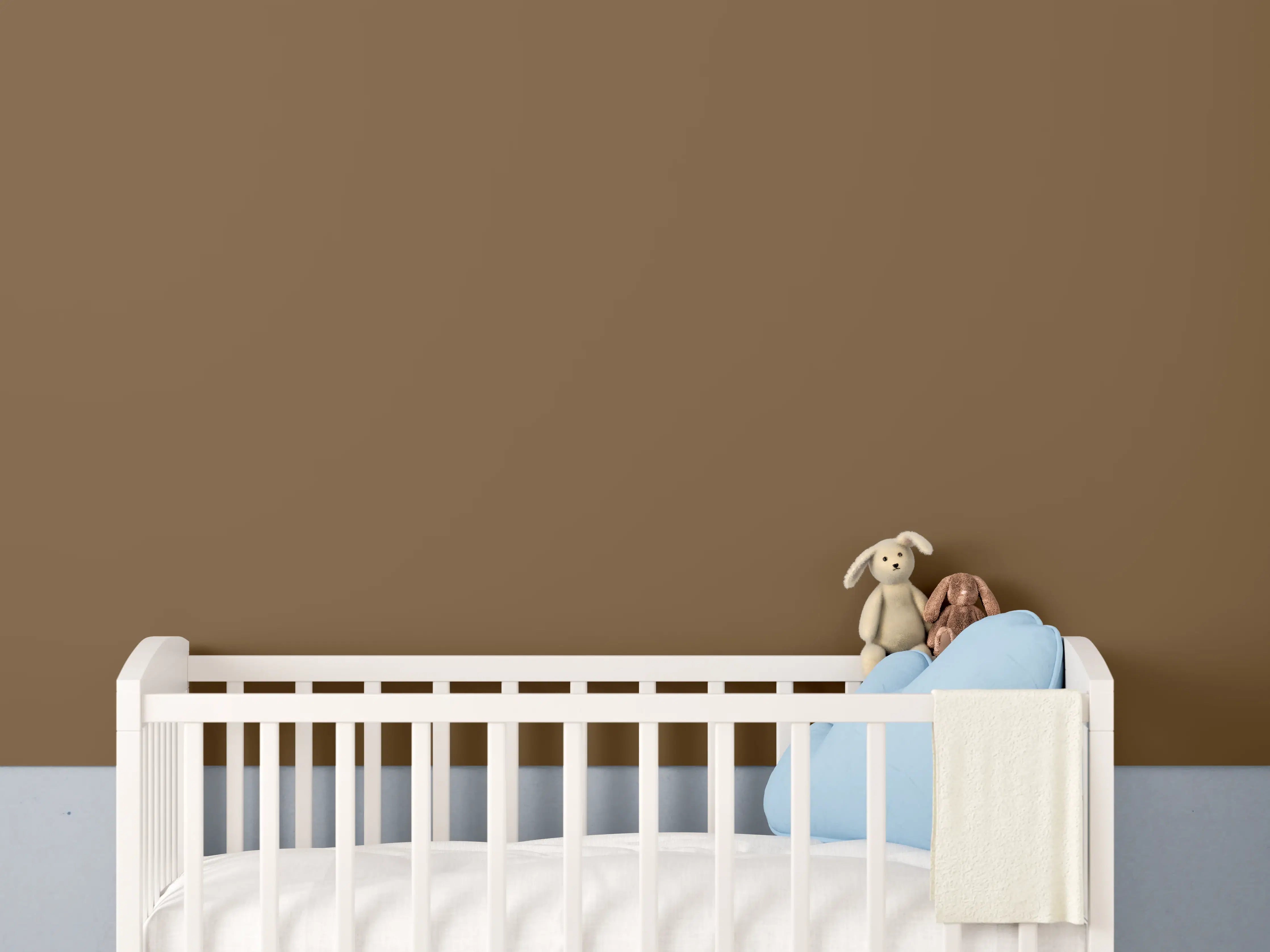 Babyzimmer Wandgestaltung - RAL 8008 (Olivbraun)