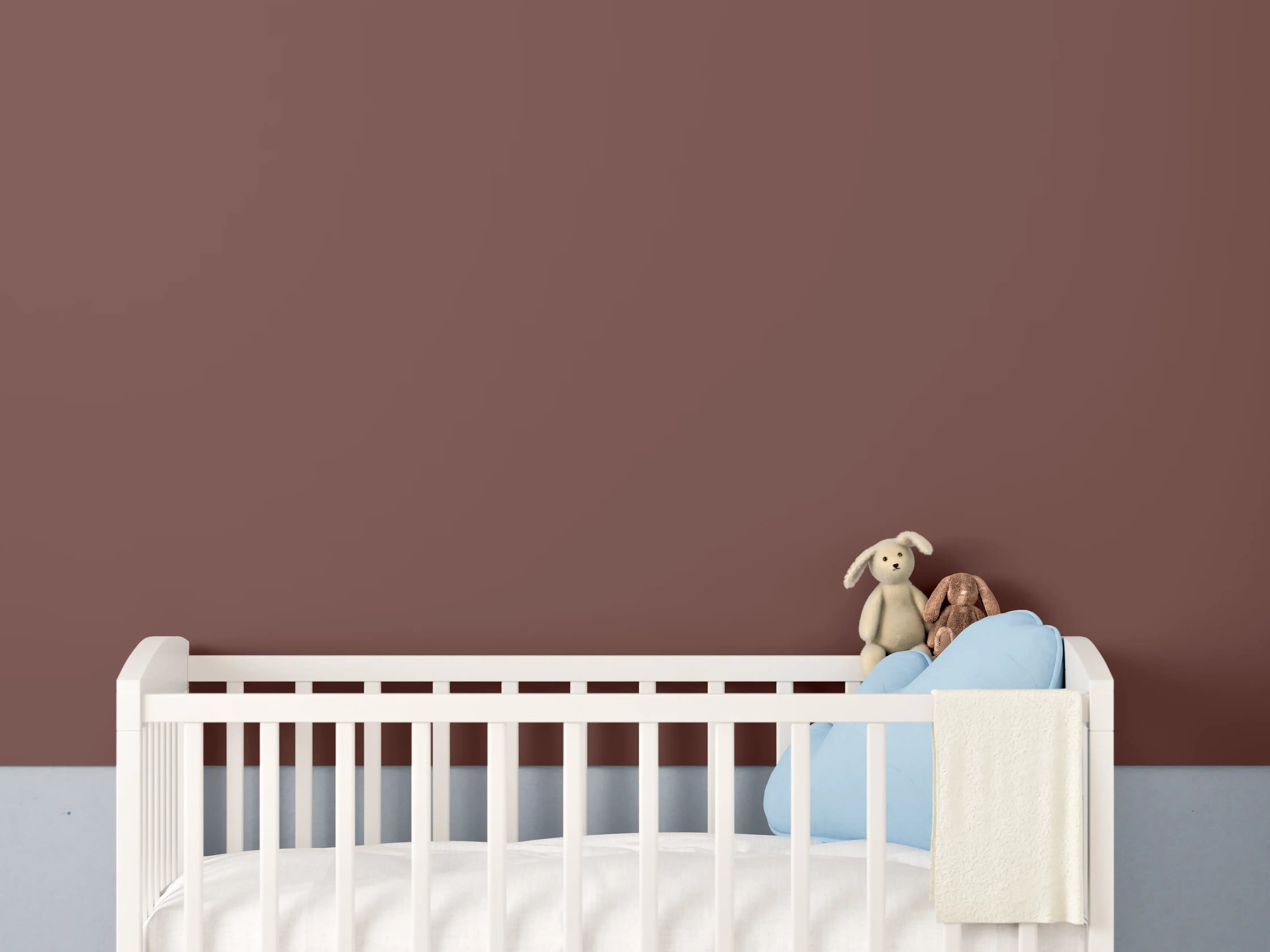 Babyzimmer Wandgestaltung - RAL 8012 (Rotbraun)