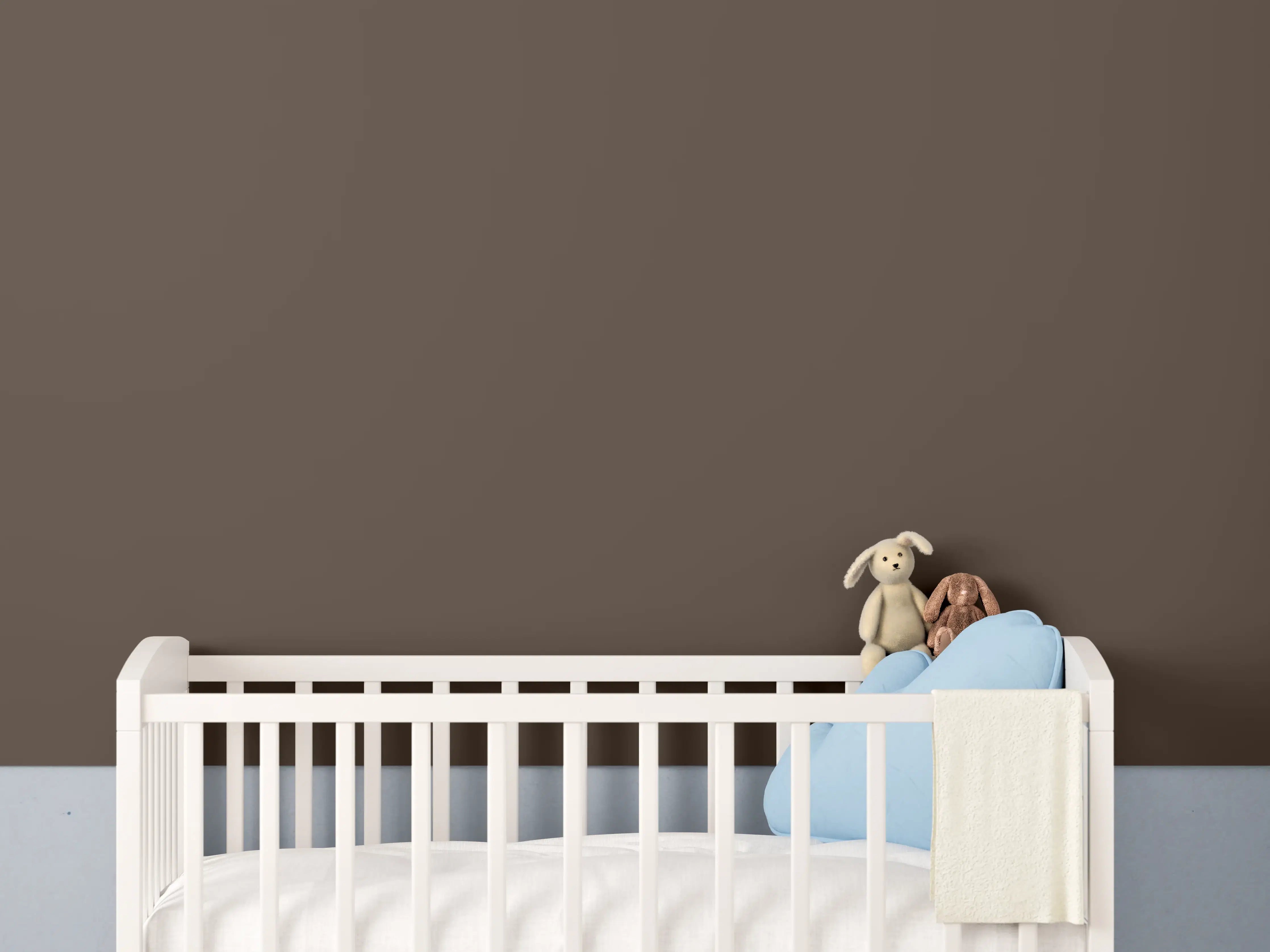Babyzimmer Wandgestaltung - RAL 8014 (Sepiabraun)