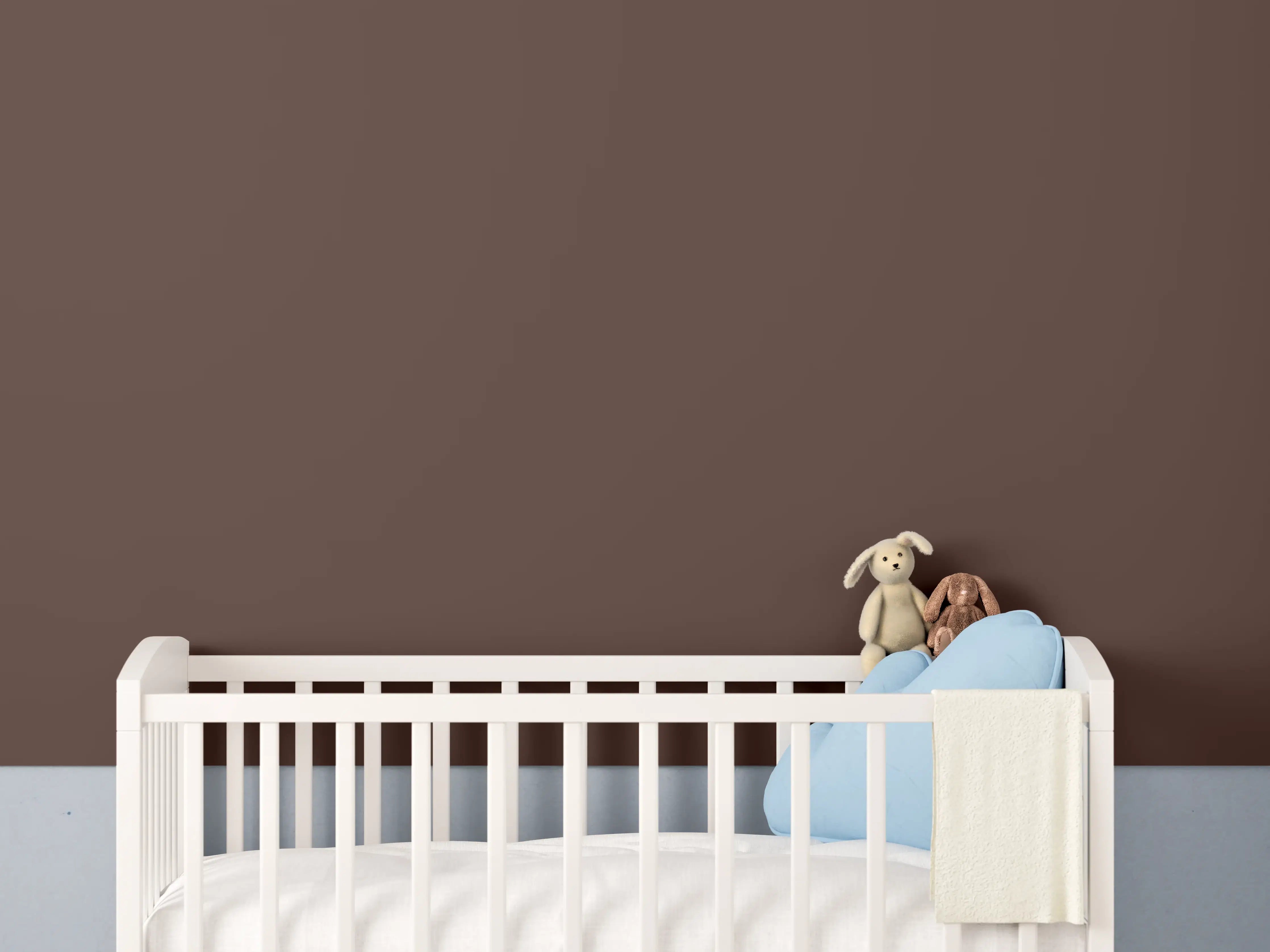 Babyzimmer Wandgestaltung - RAL 8016 (Mahagonibraun)
