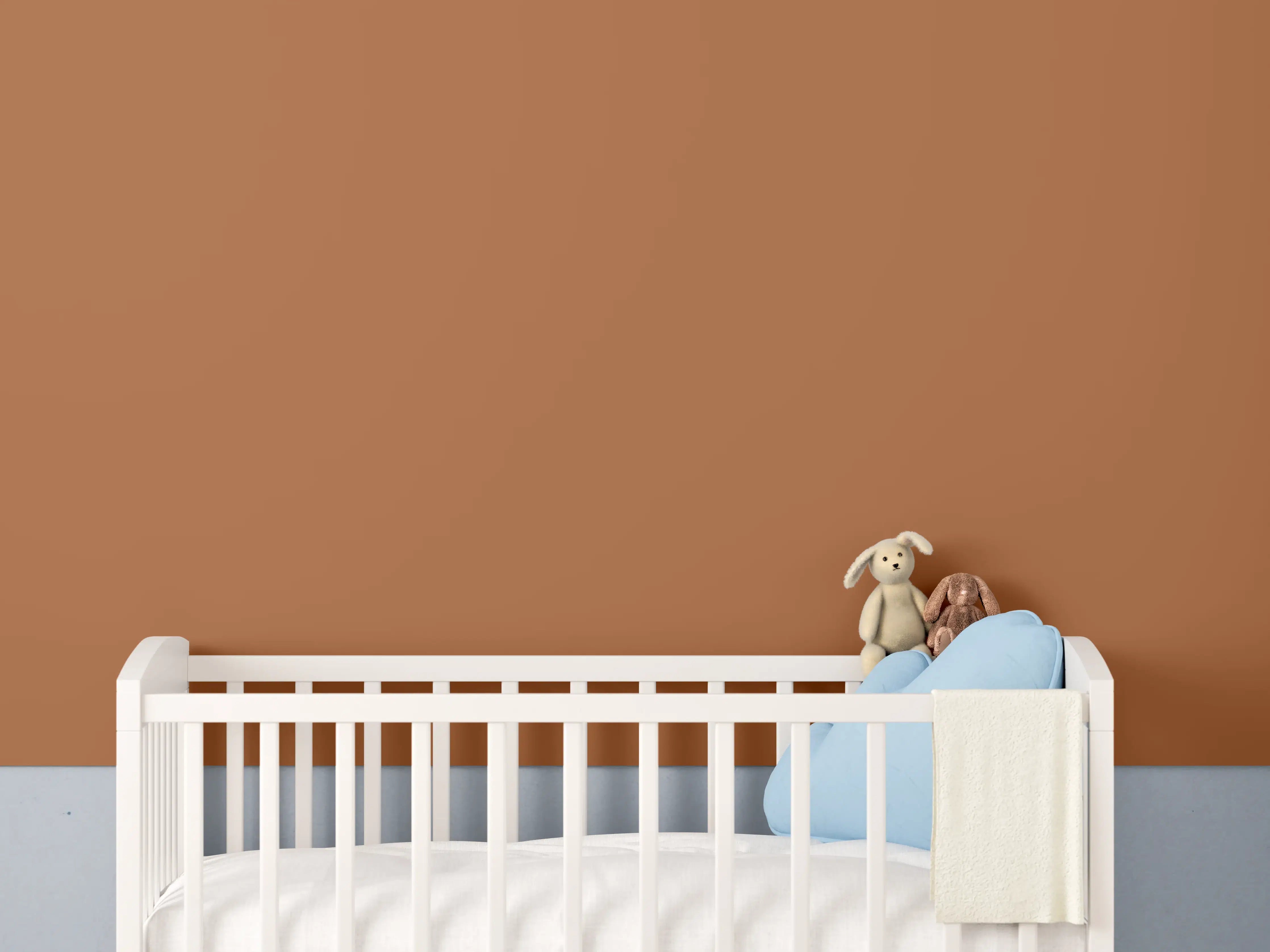 Babyzimmer Wandgestaltung - RAL 8023 (Orangebraun)