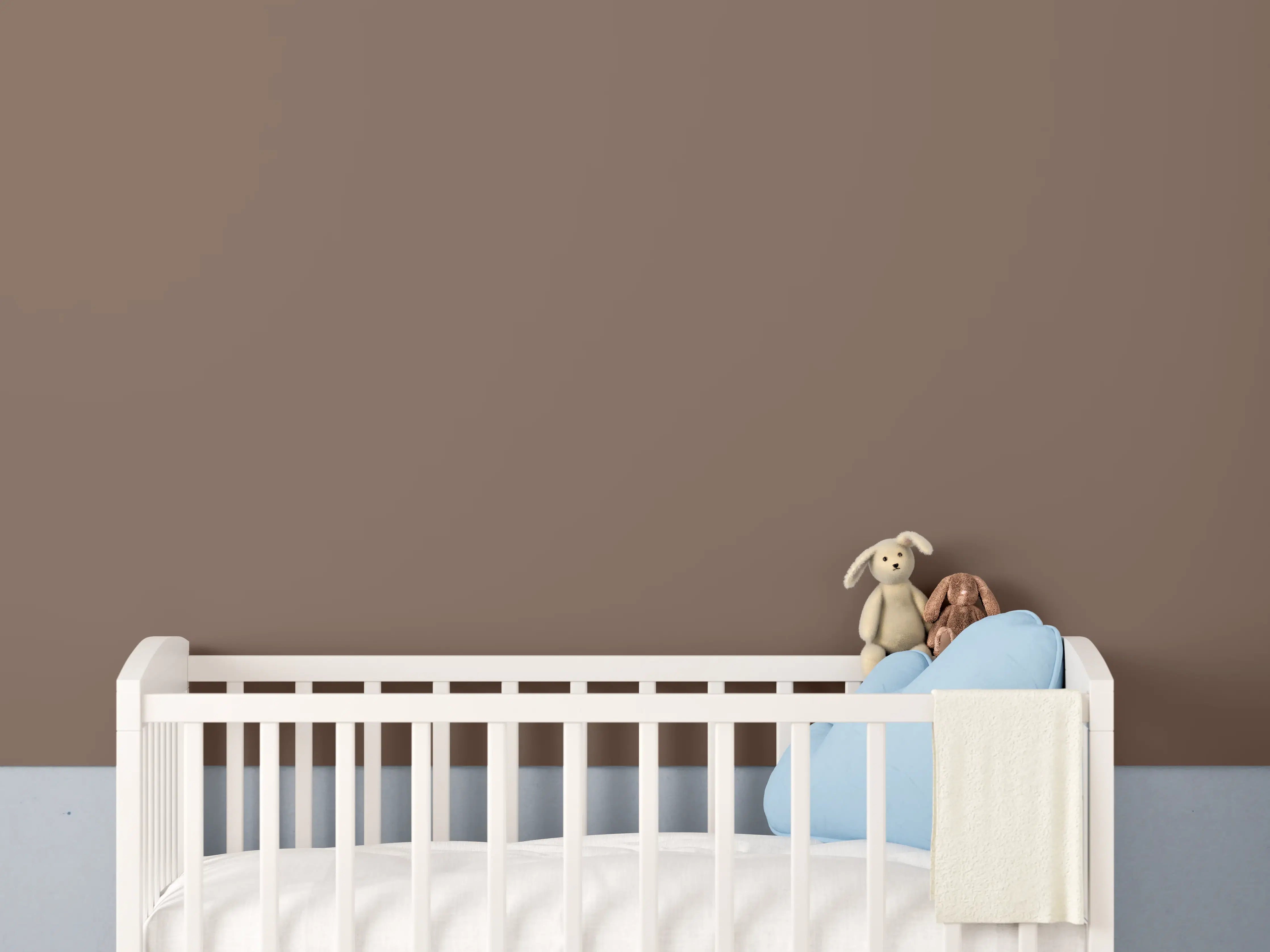 Babyzimmer Wandgestaltung - RAL 8025 (Blassbraun)