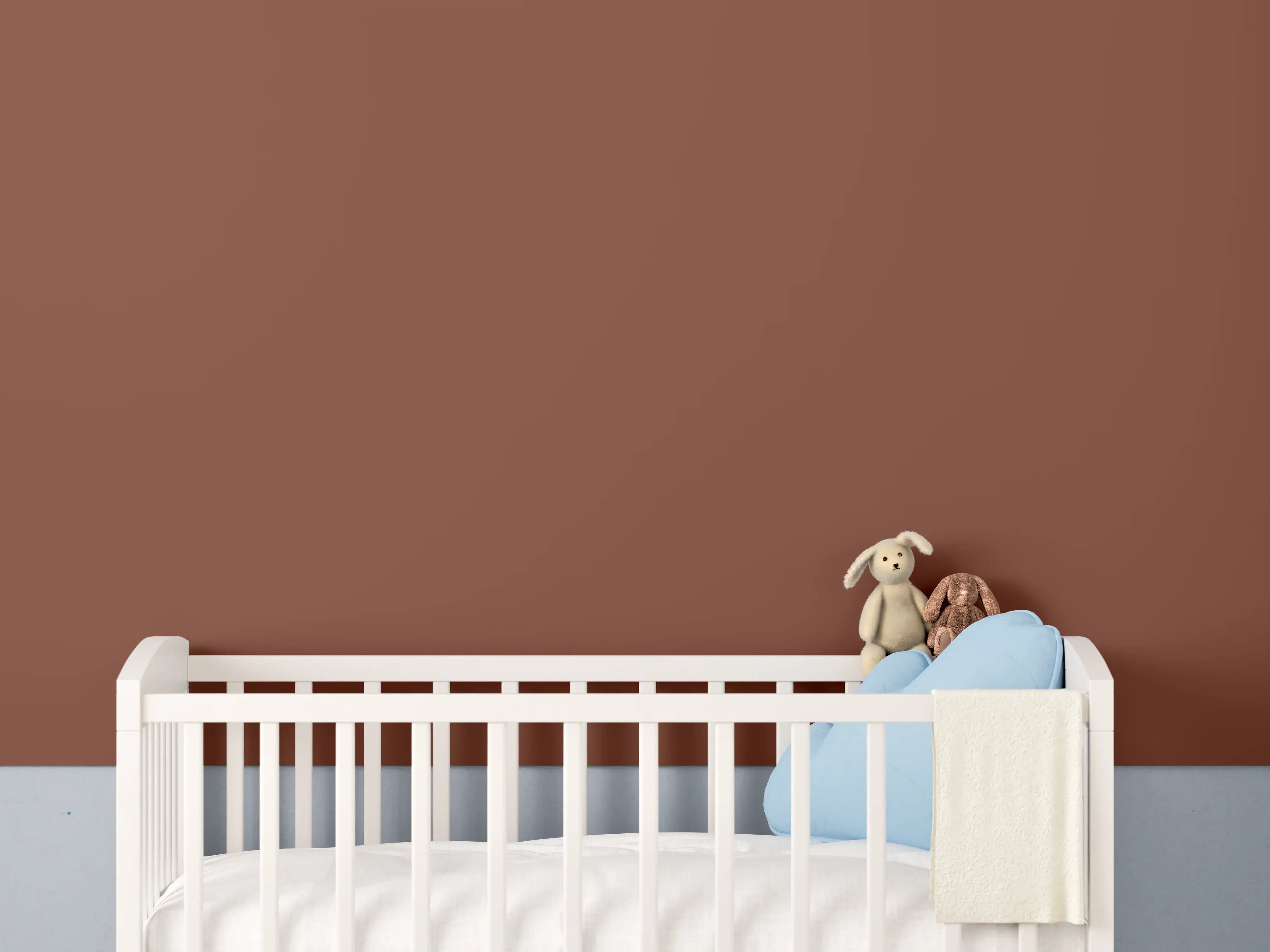 Babyzimmer Wandgestaltung - RAL 8029 Rauchbraun