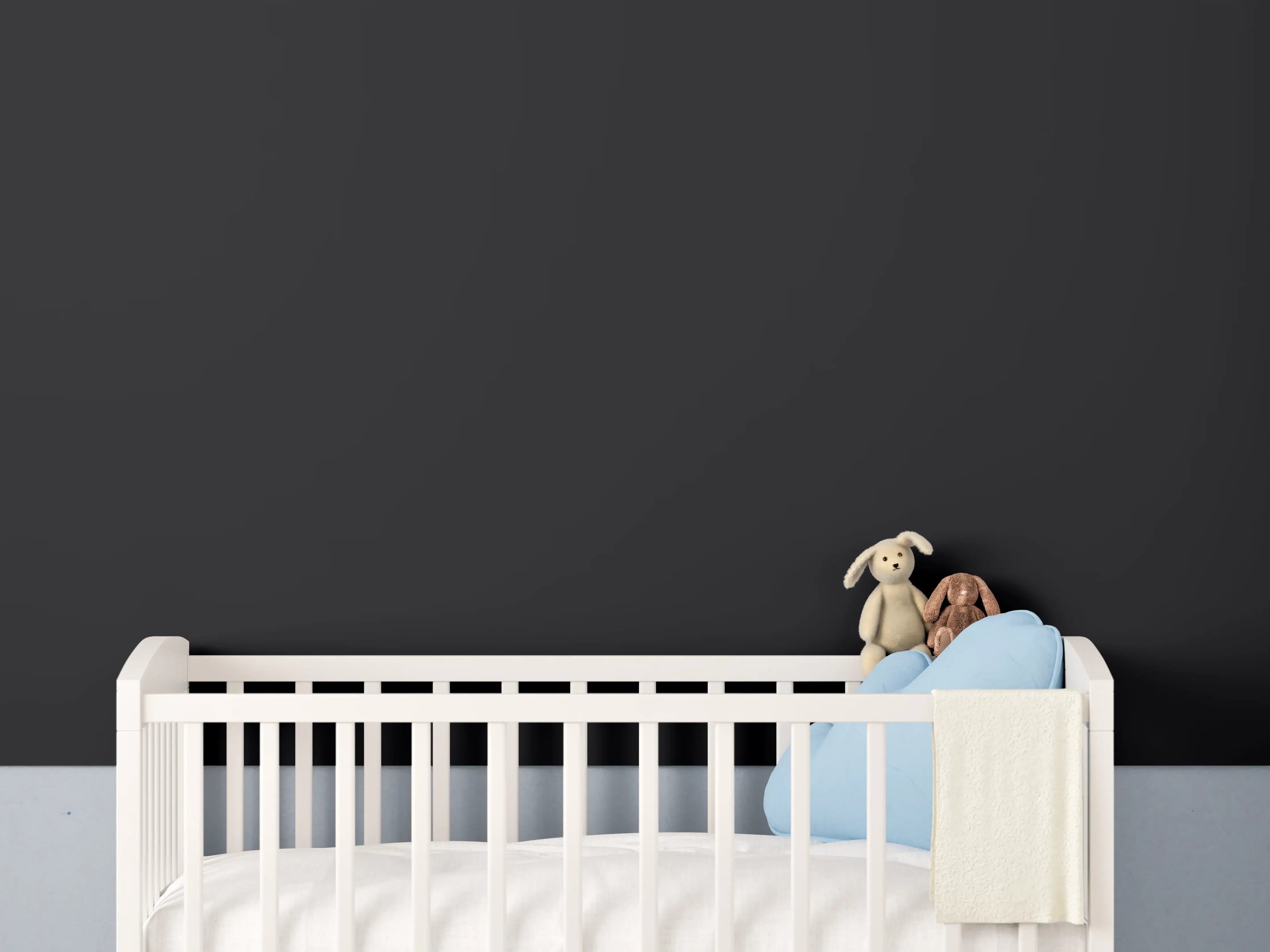 Babyzimmer Wandgestaltung - RAL 9005 (Tiefschwarz)