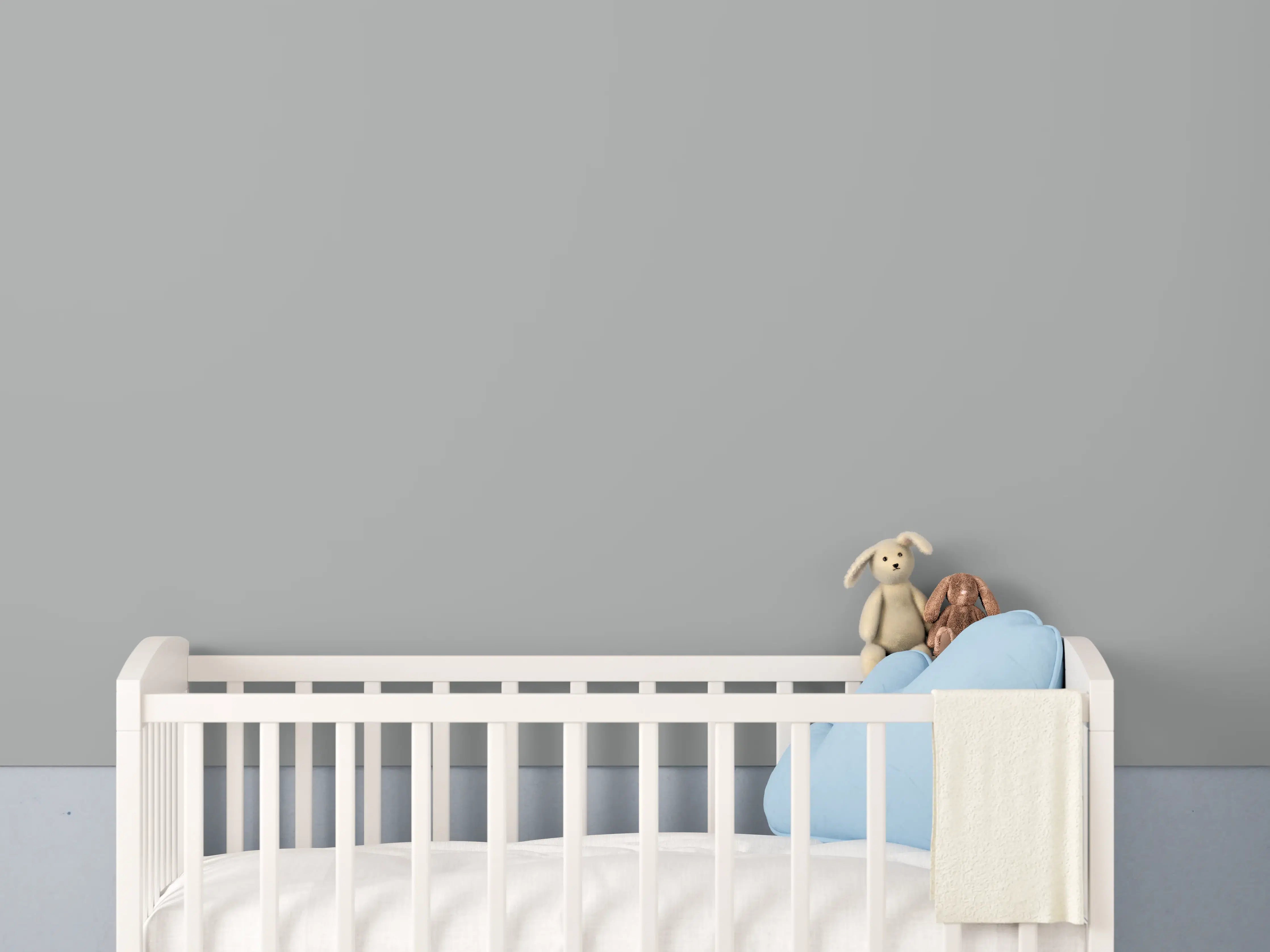 Babyzimmer Wandgestaltung - RAL 9006 (Weißaluminium)