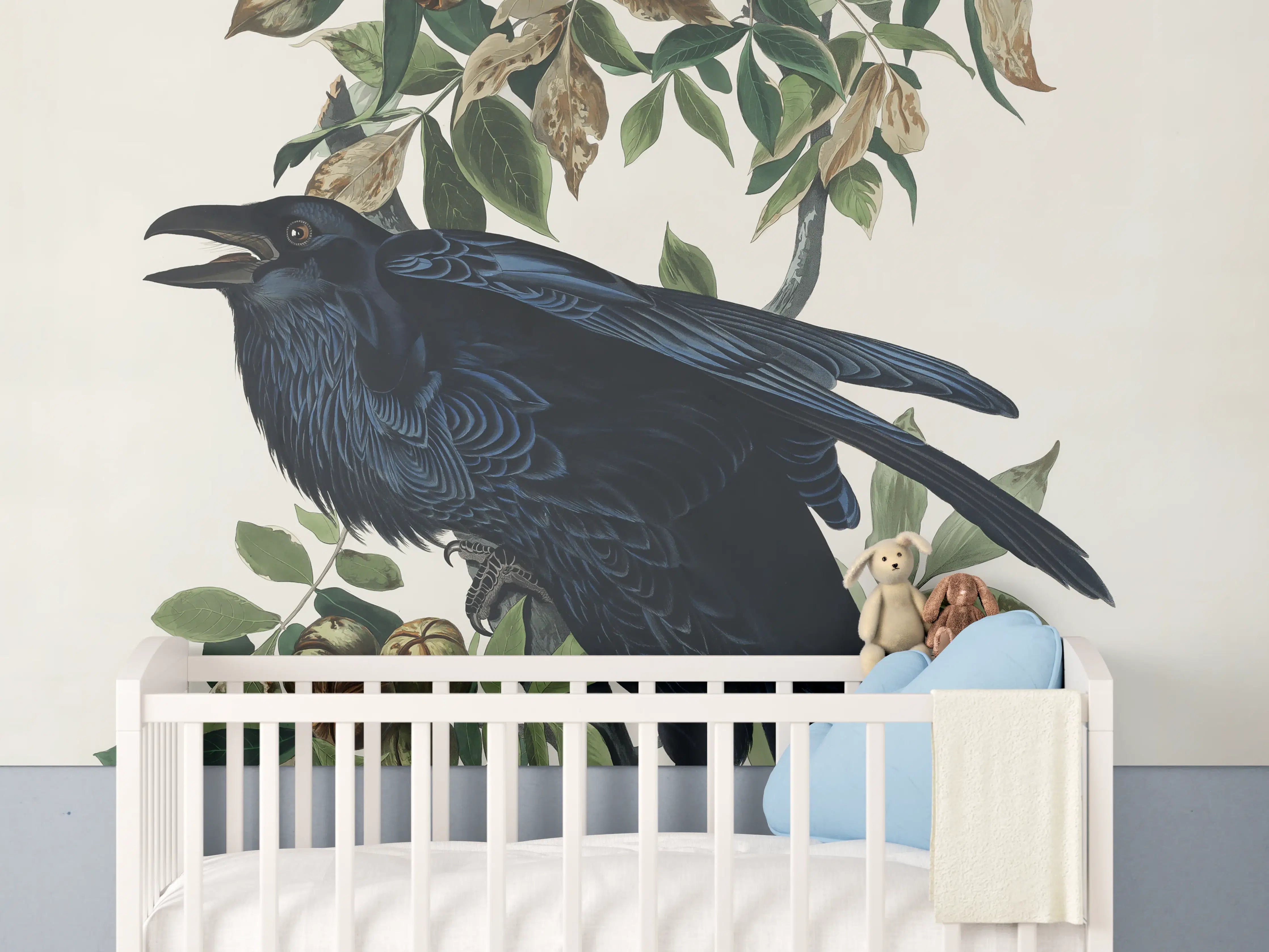 Babyzimmer Wandgestaltung - Raben Portrait - John James Audubon