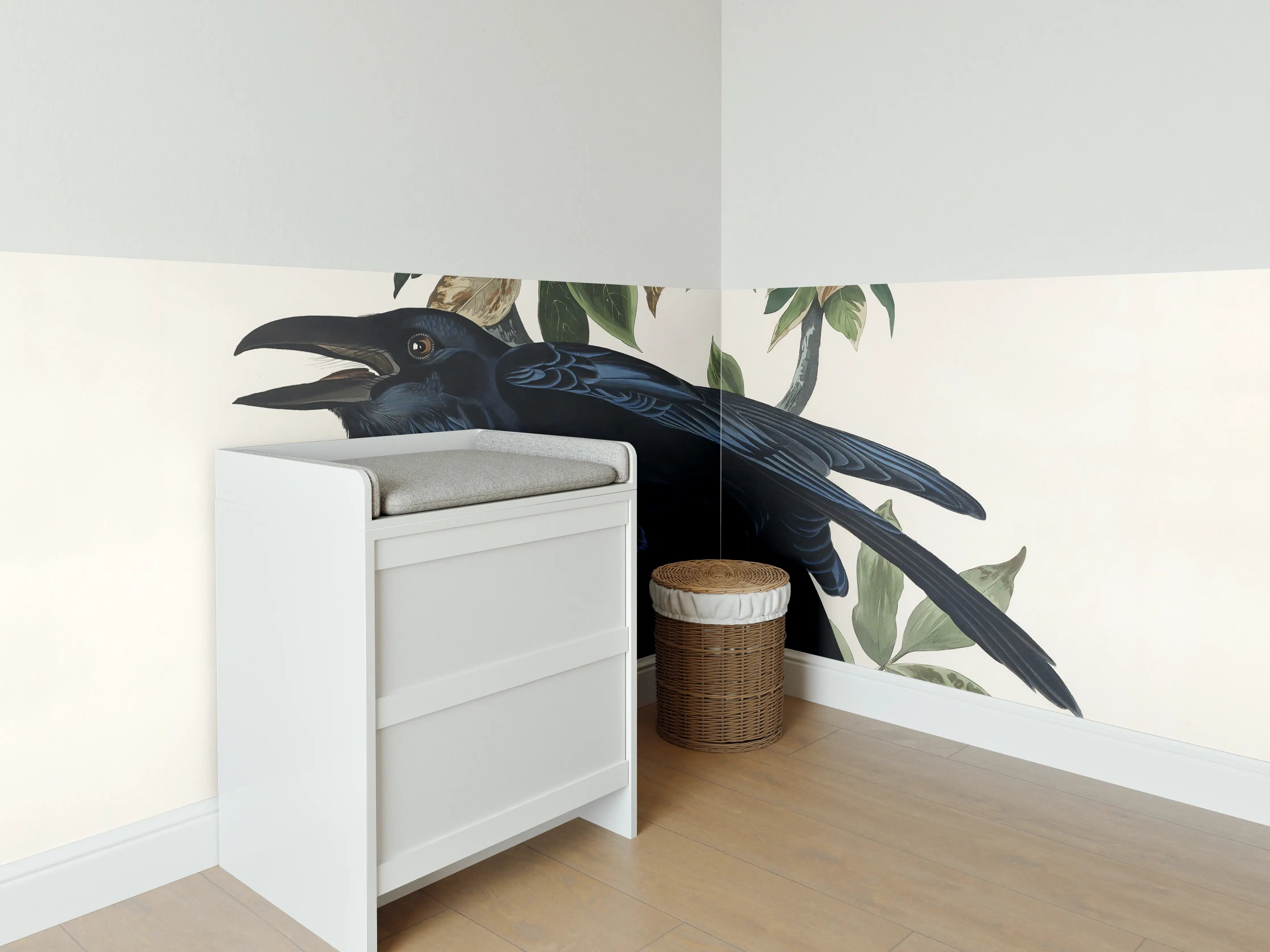 Babyzimmer Wandgestaltung - Raben Portrait - John James Audubon