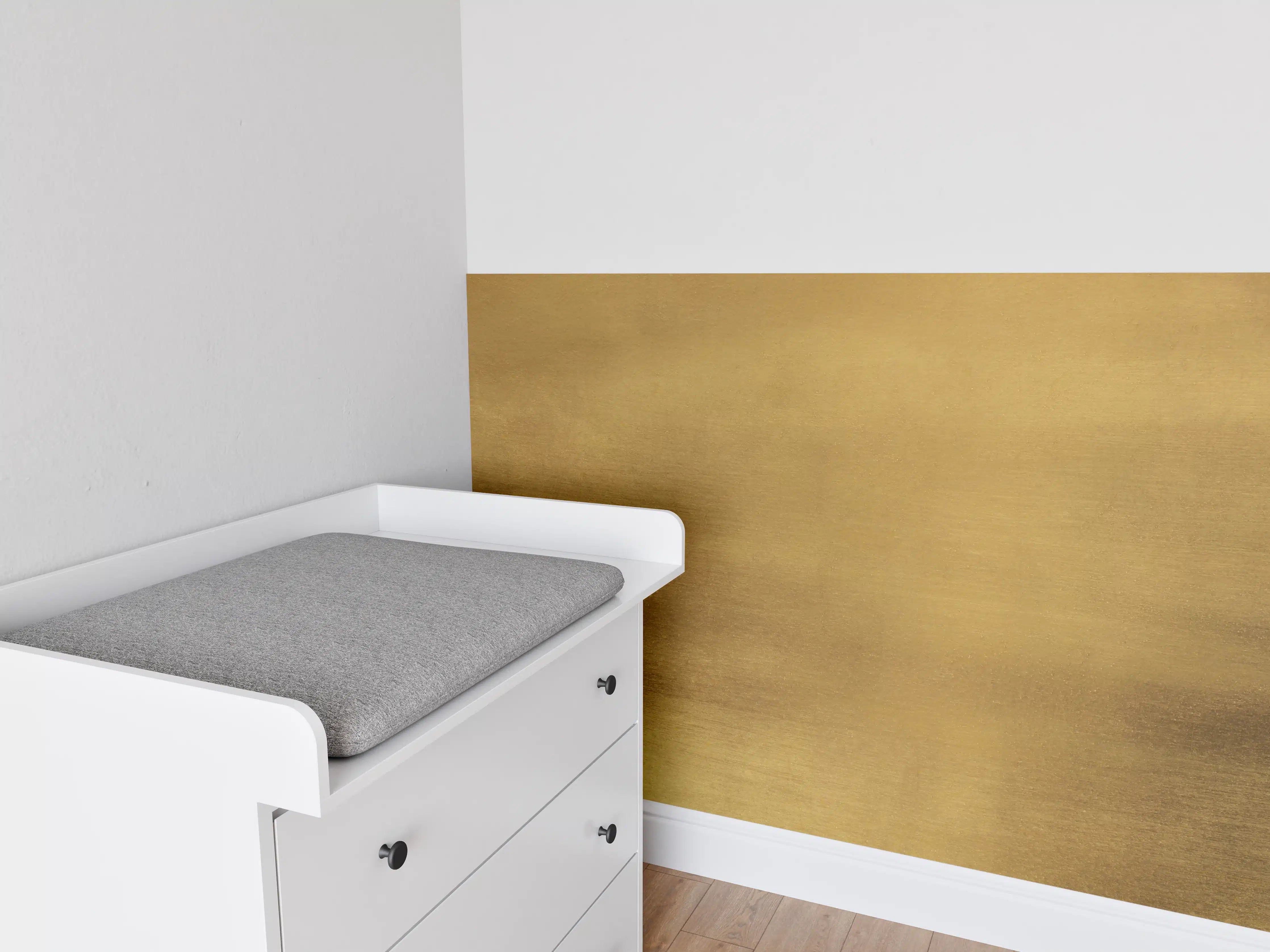 Babyzimmer Wandgestaltung - Raues Gold