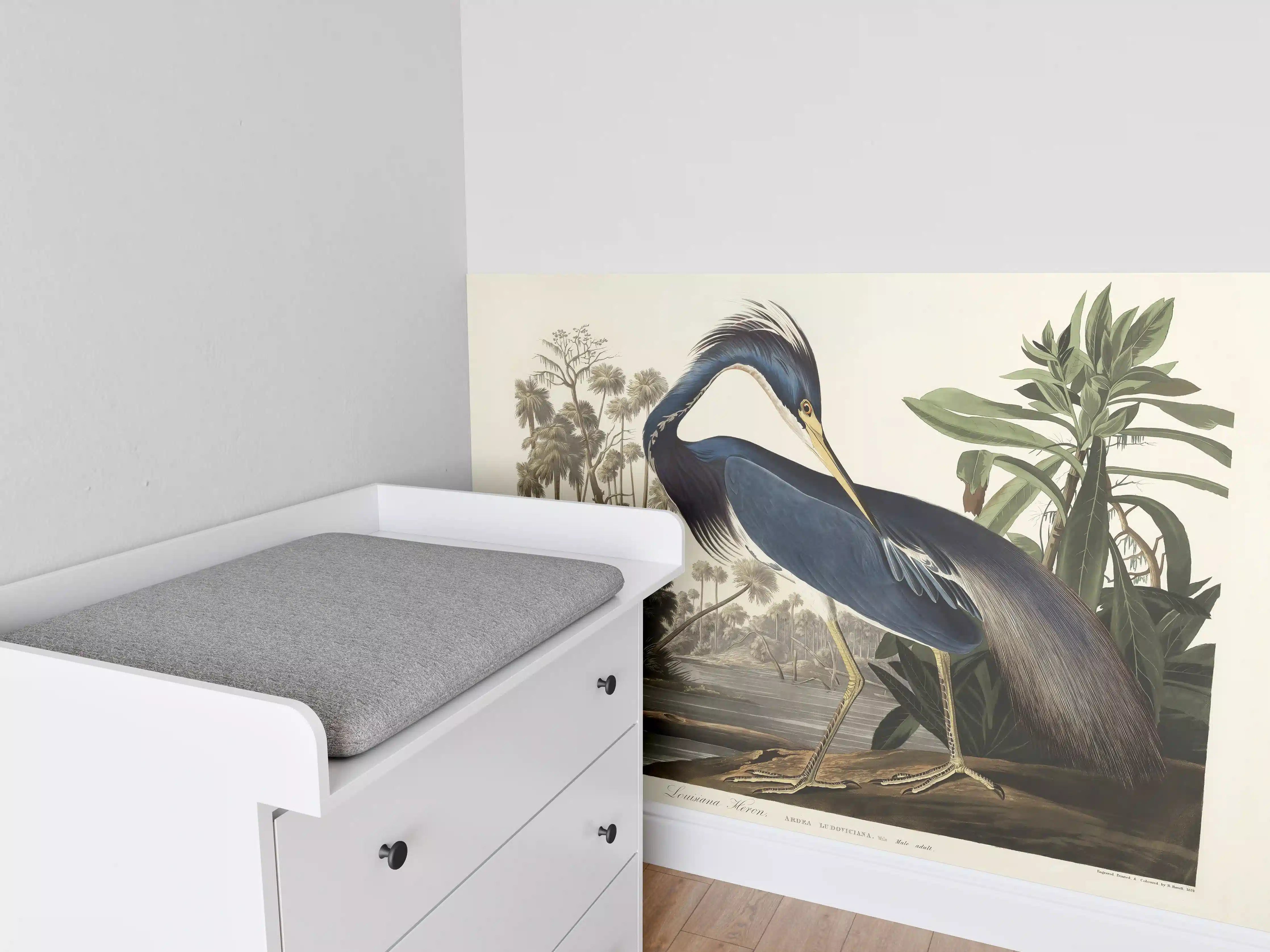 Babyzimmer Wandgestaltung - Reiher Portrait - John James Audubon