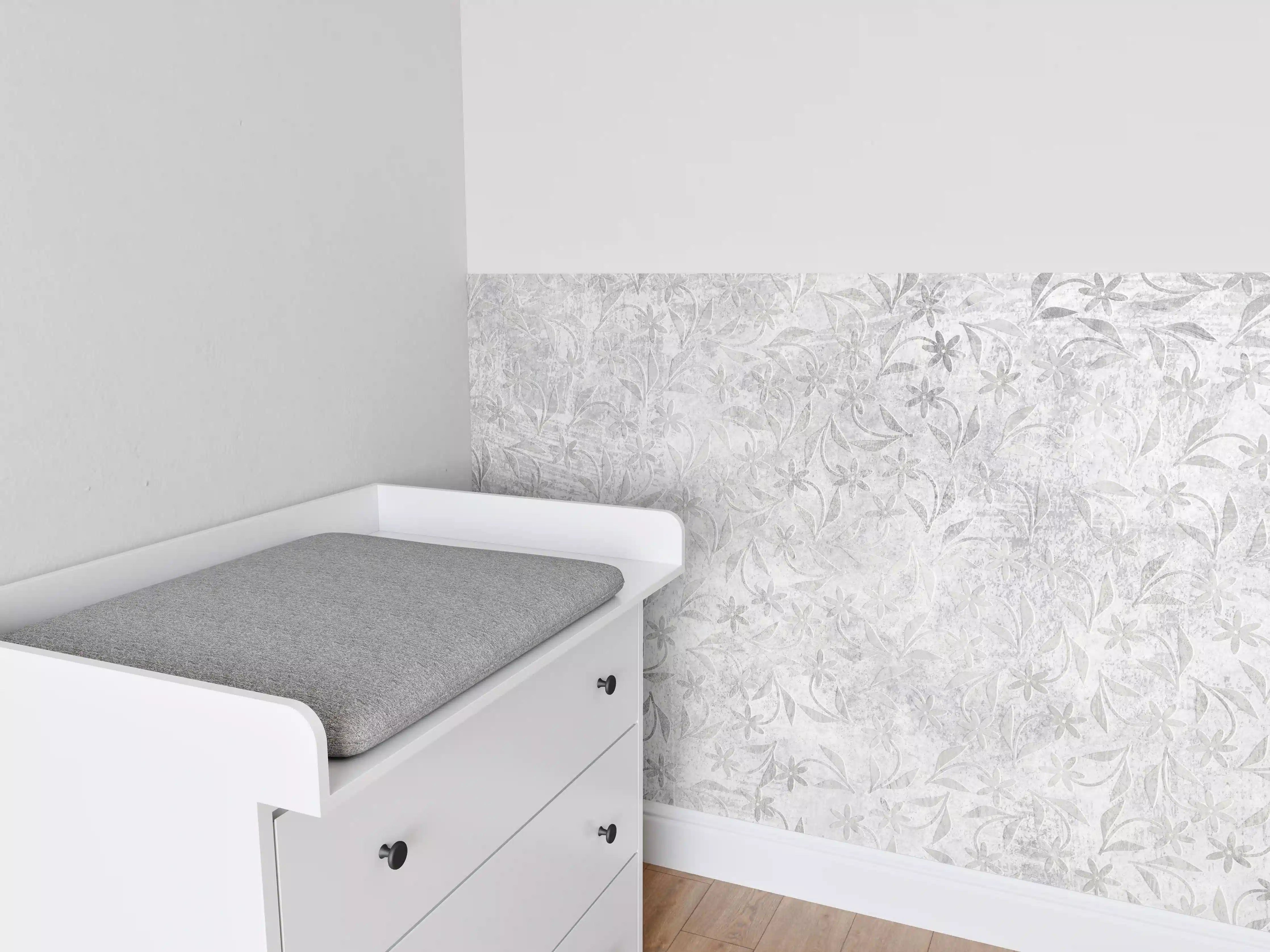 Babyzimmer Wandgestaltung - Retro Blumen Textur