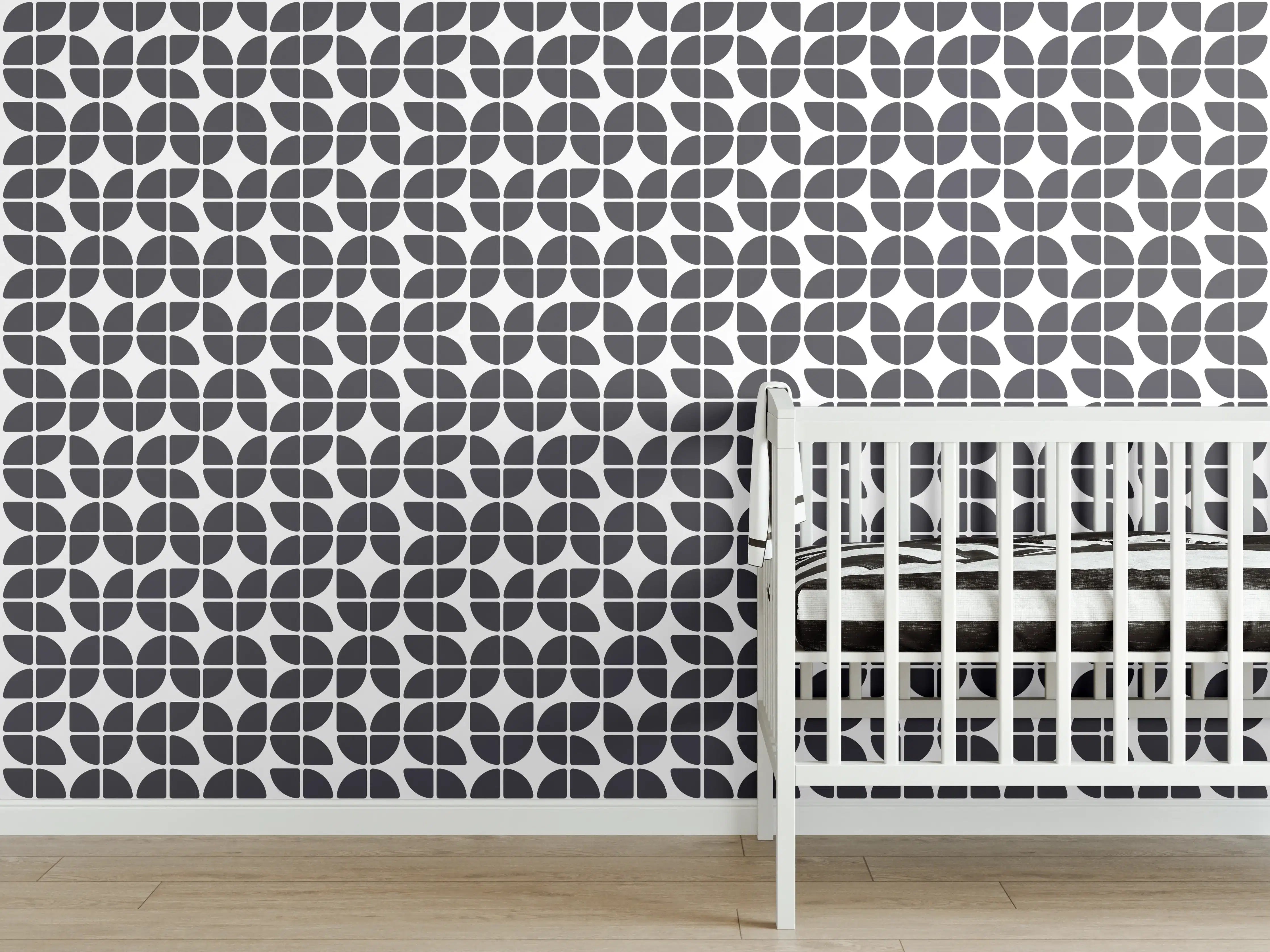 Babyzimmer Wandgestaltung - Retro Grazia Antracite Textur