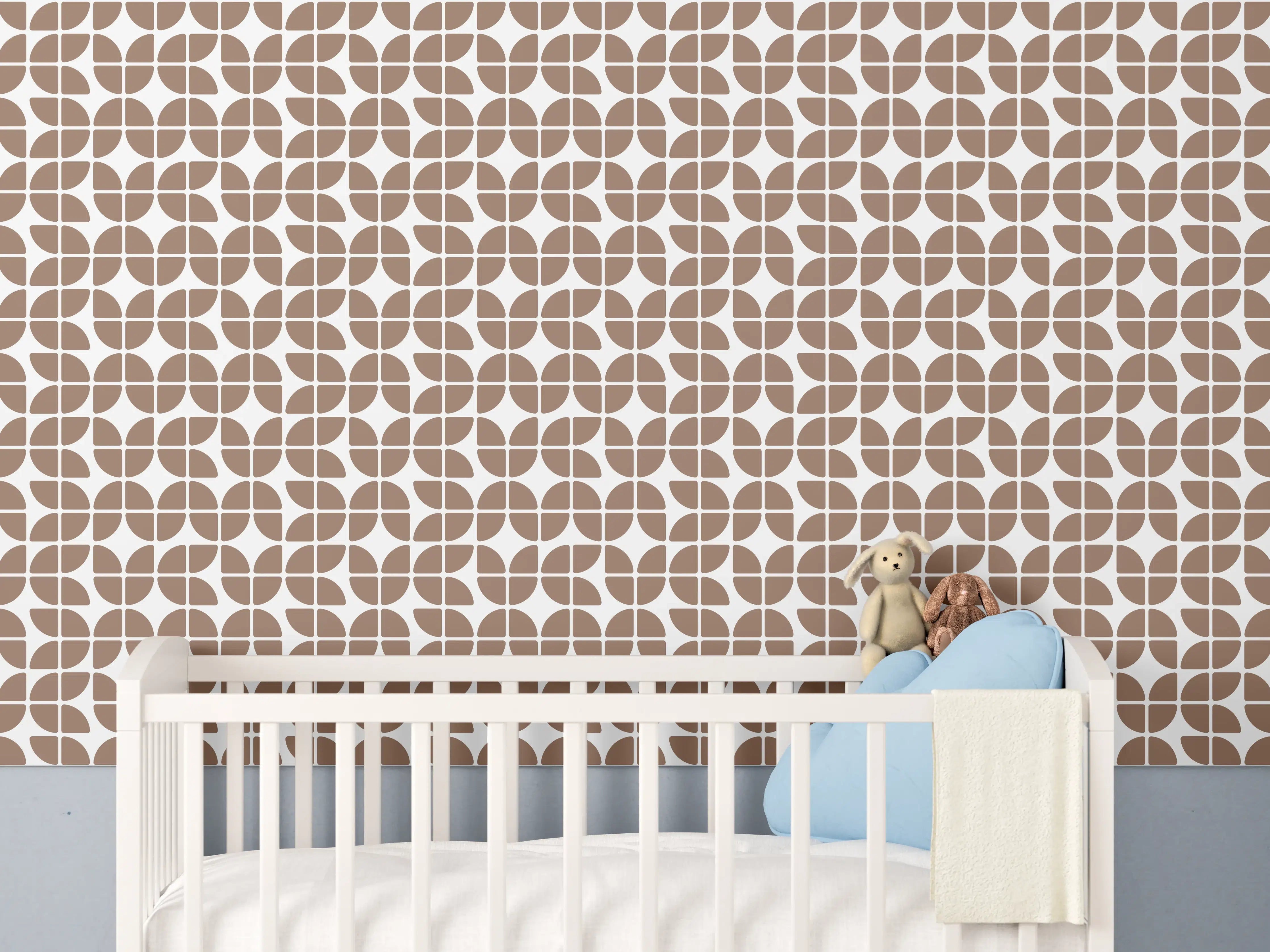 Babyzimmer Wandgestaltung - Retro Grazia Sigaro in Sepia- und Grautönen