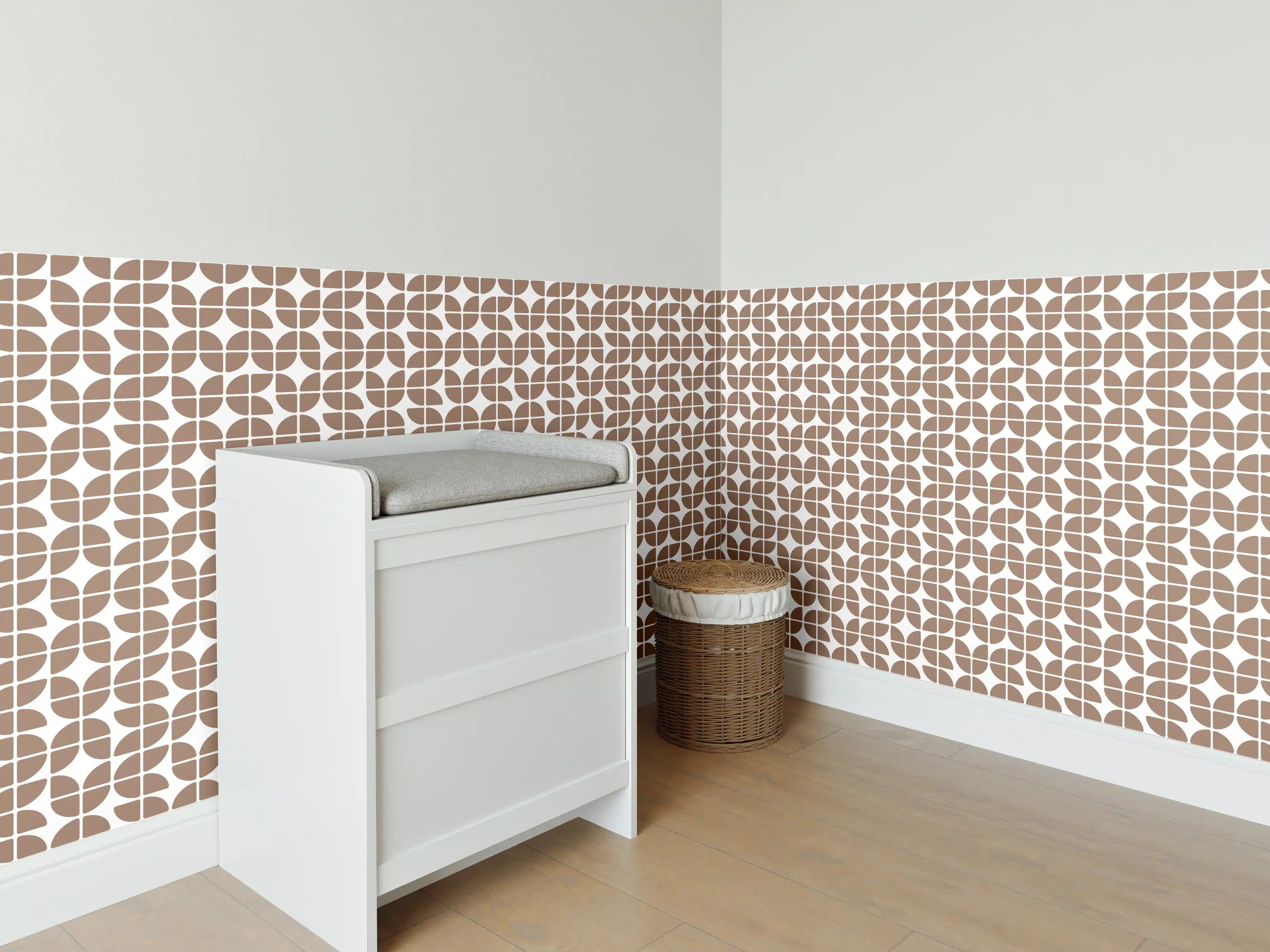 Babyzimmer Wandgestaltung - Retro Grazia Sigaro in Sepia- und Grautönen