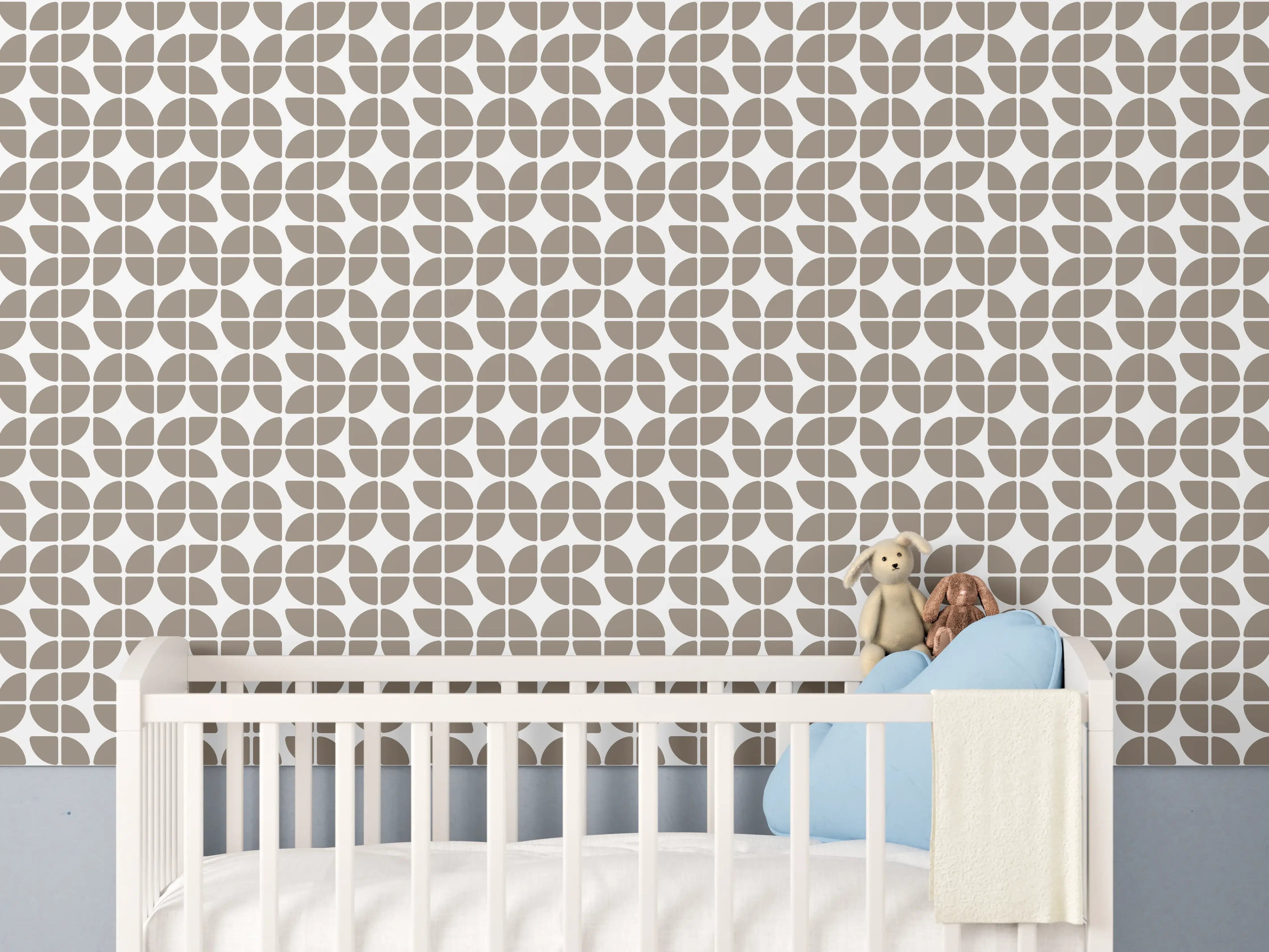 Babyzimmer Wandgestaltung - Retro-Grazia-Tortora-Muster