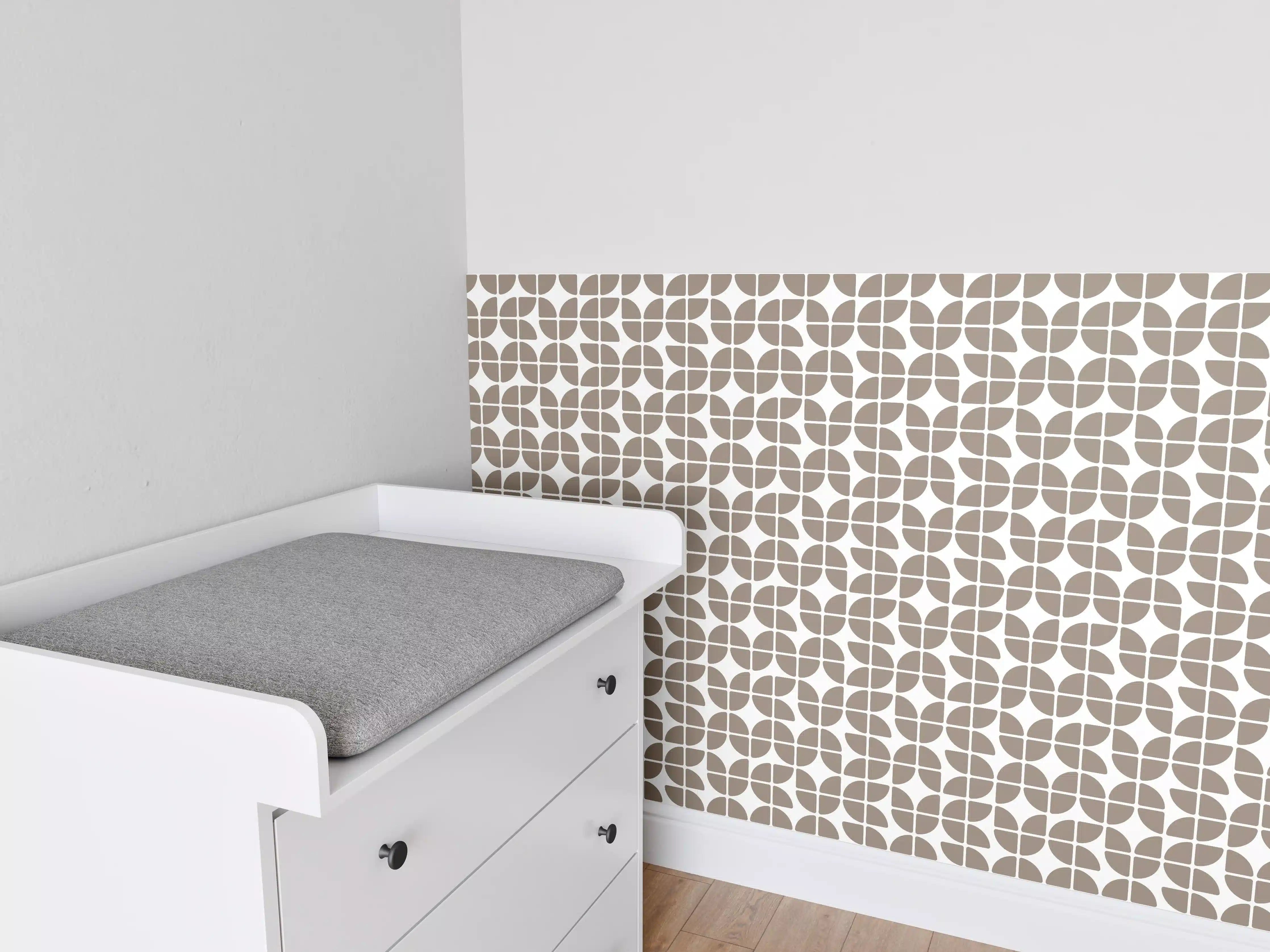 Babyzimmer Wandgestaltung - Retro-Grazia-Tortora-Muster