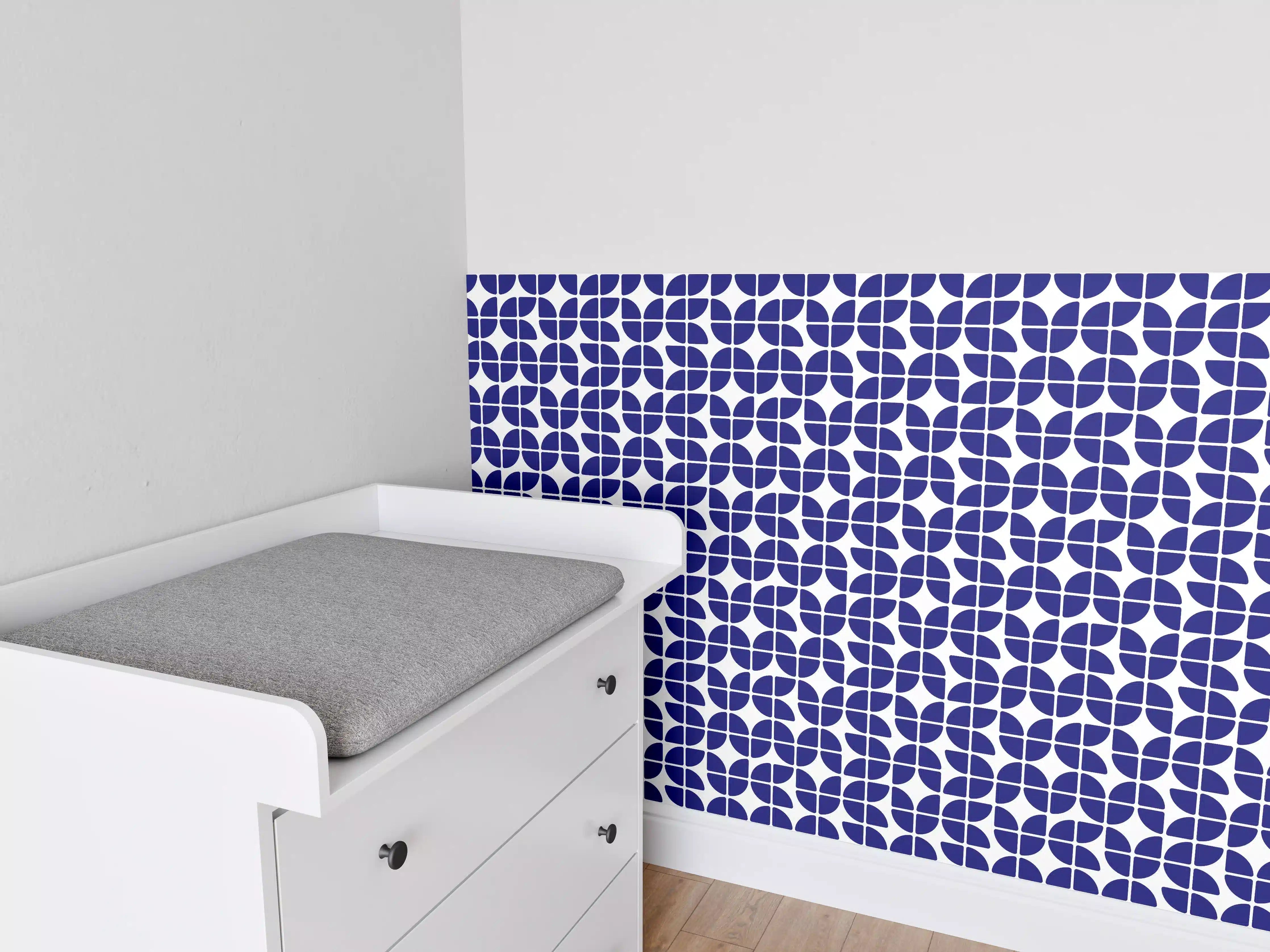Babyzimmer Wandgestaltung - Retro-Grazia-Zaffiro-Muster