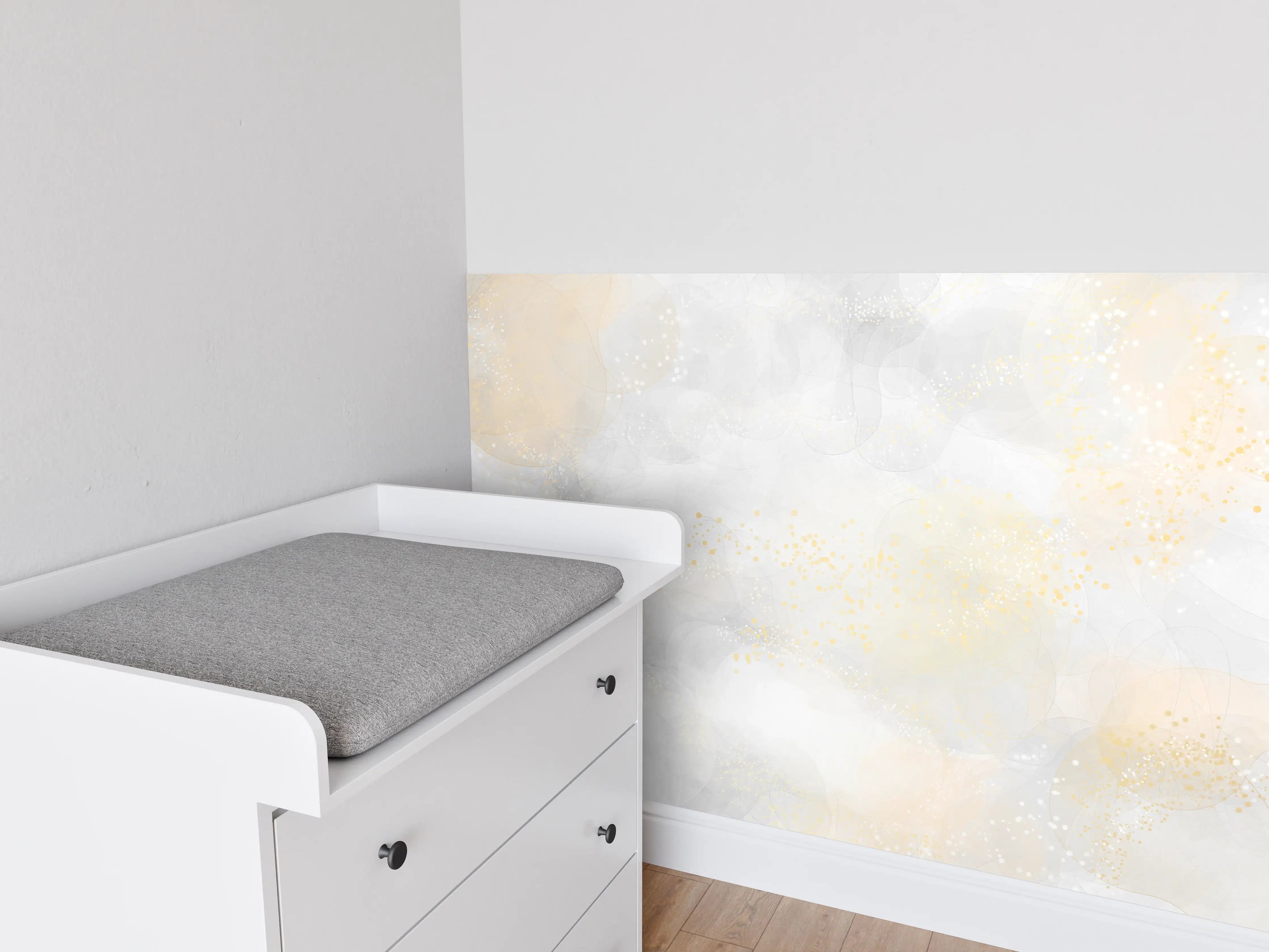 Babyzimmer Wandgestaltung - Retro Kunsttextur - Aquarellillustration
