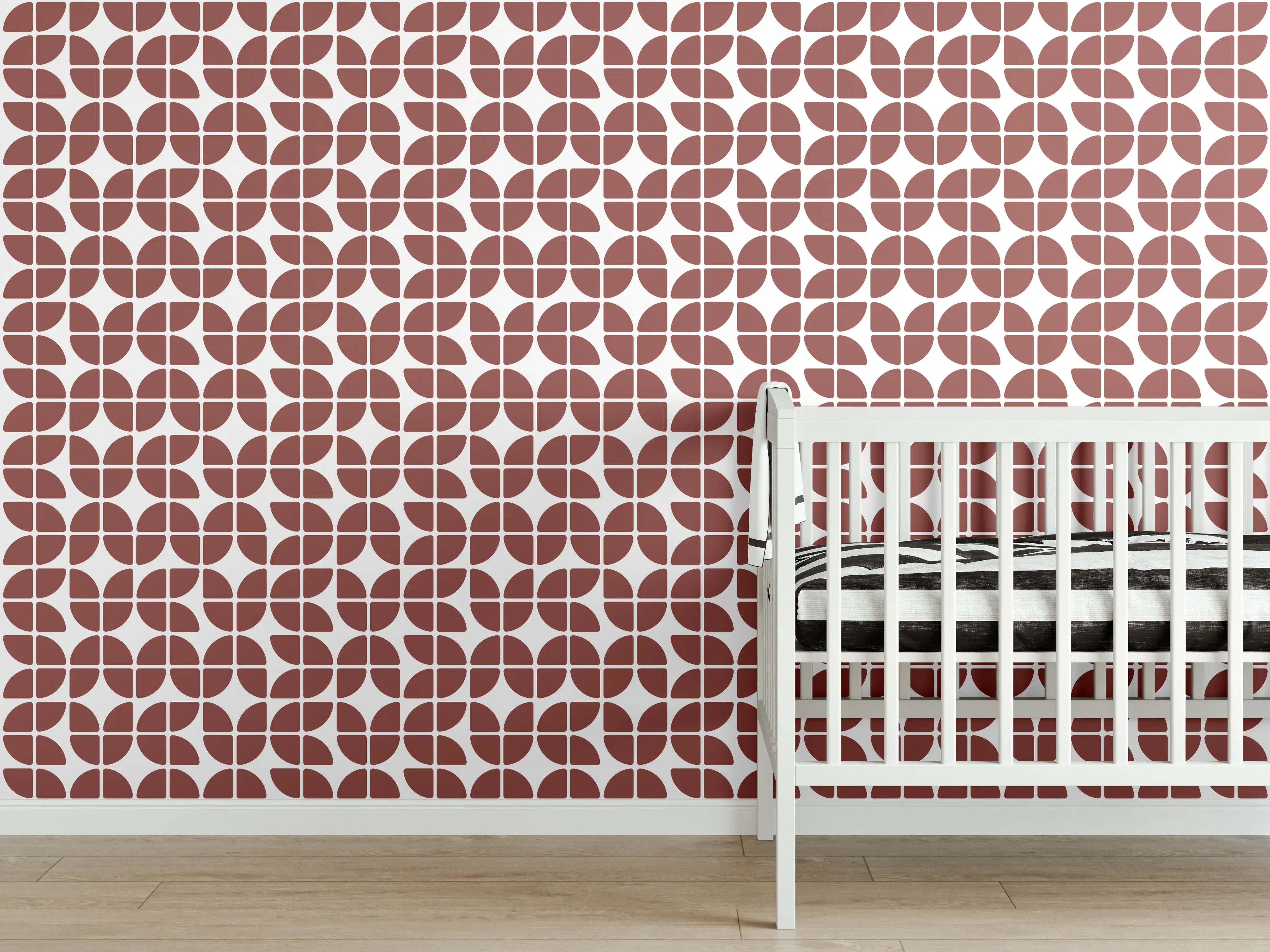 Babyzimmer Wandgestaltung - Retro-graue Fliese mit Muster
