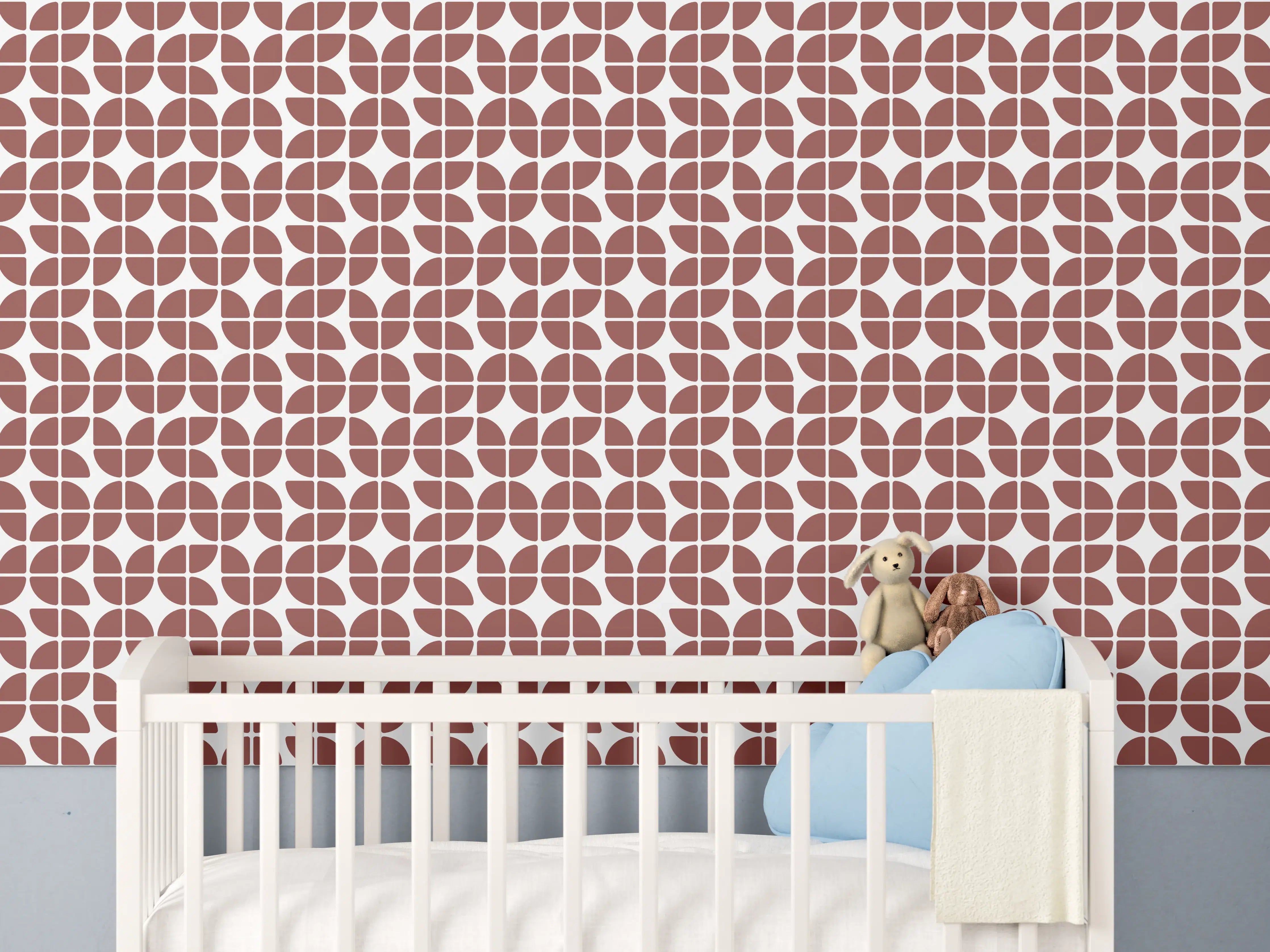 Babyzimmer Wandgestaltung - Retro-graue Fliese mit Muster