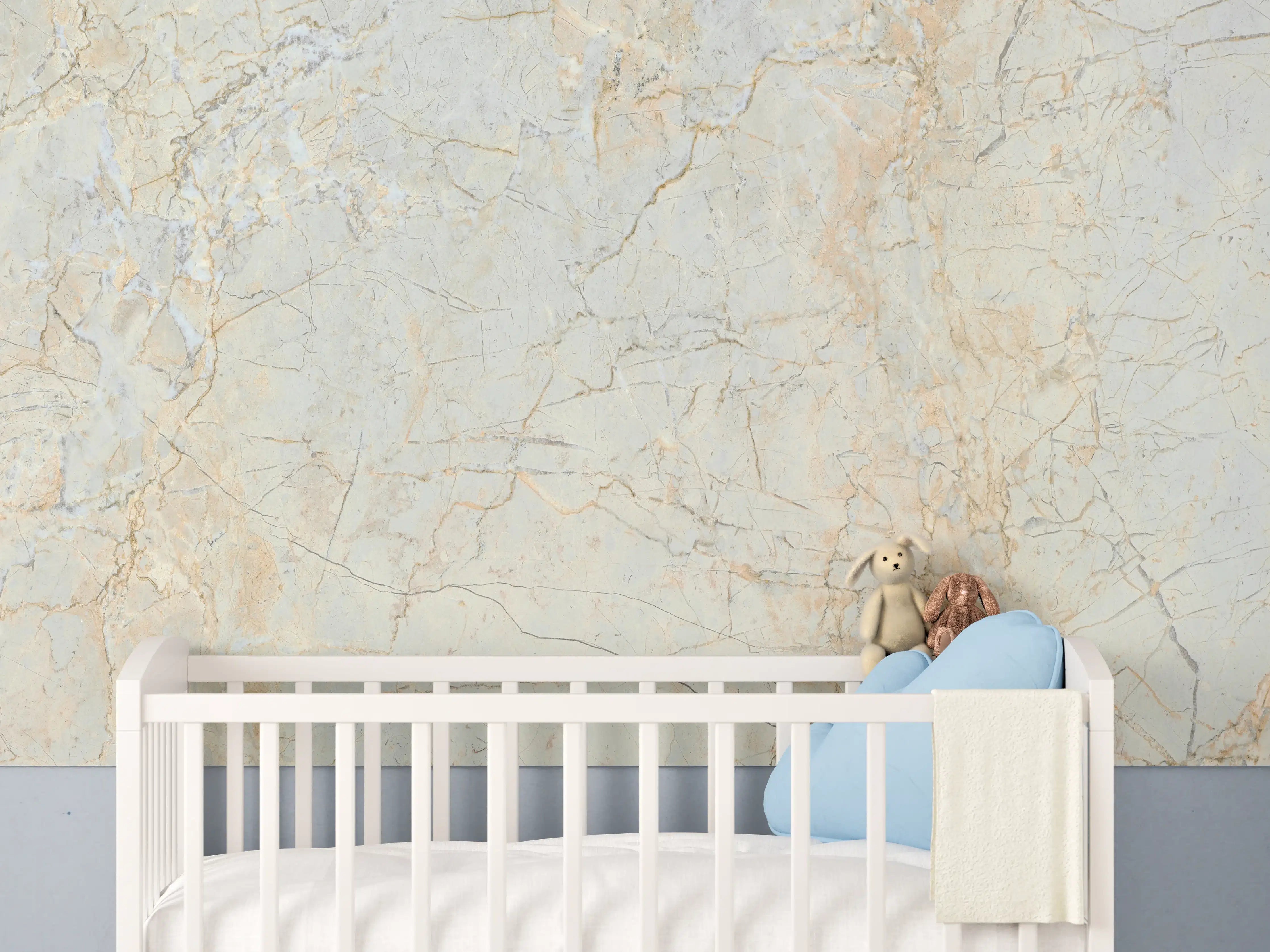 Babyzimmer Wandgestaltung - Rissige Marmorwand