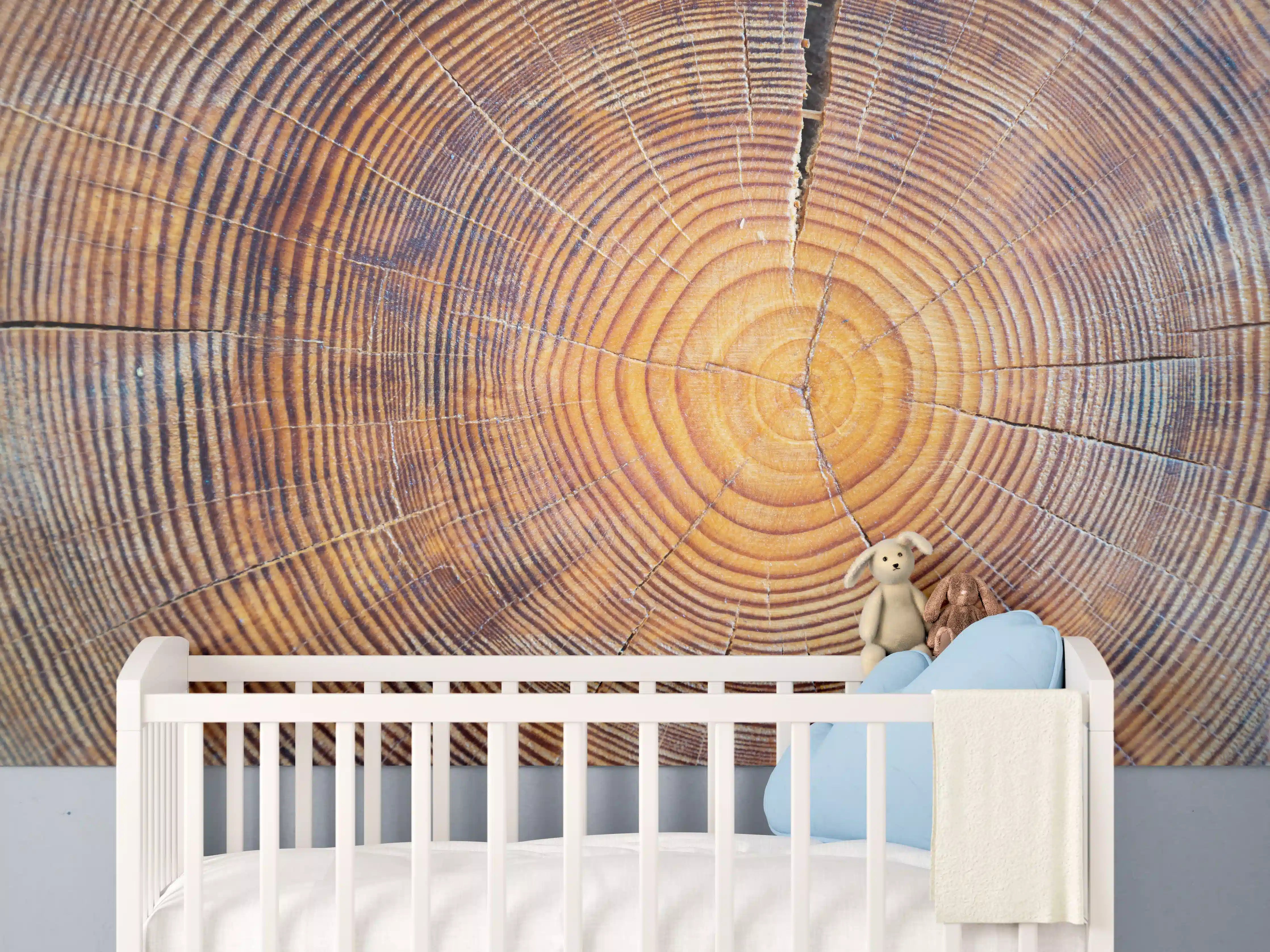 Babyzimmer Wandgestaltung - Rissiger Holzstumpf