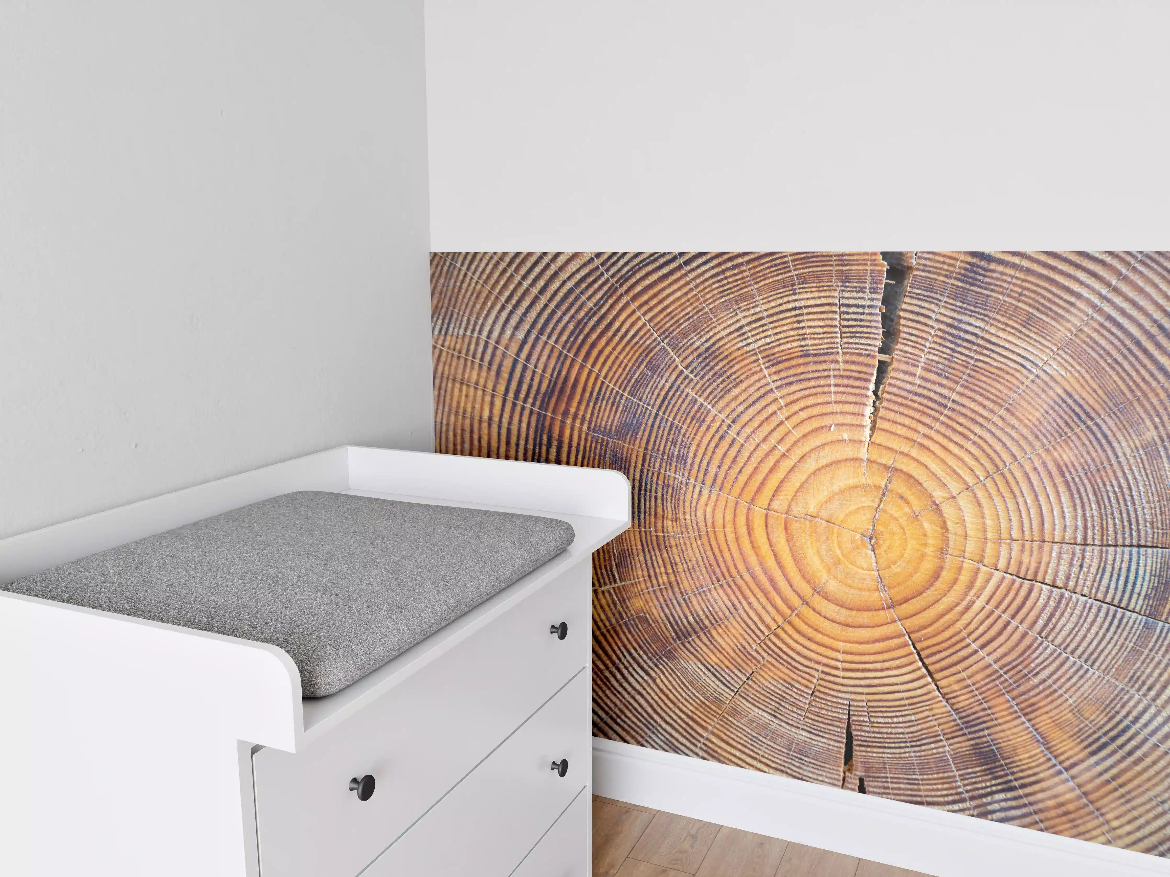 Babyzimmer Wandgestaltung - Rissiger Holzstumpf