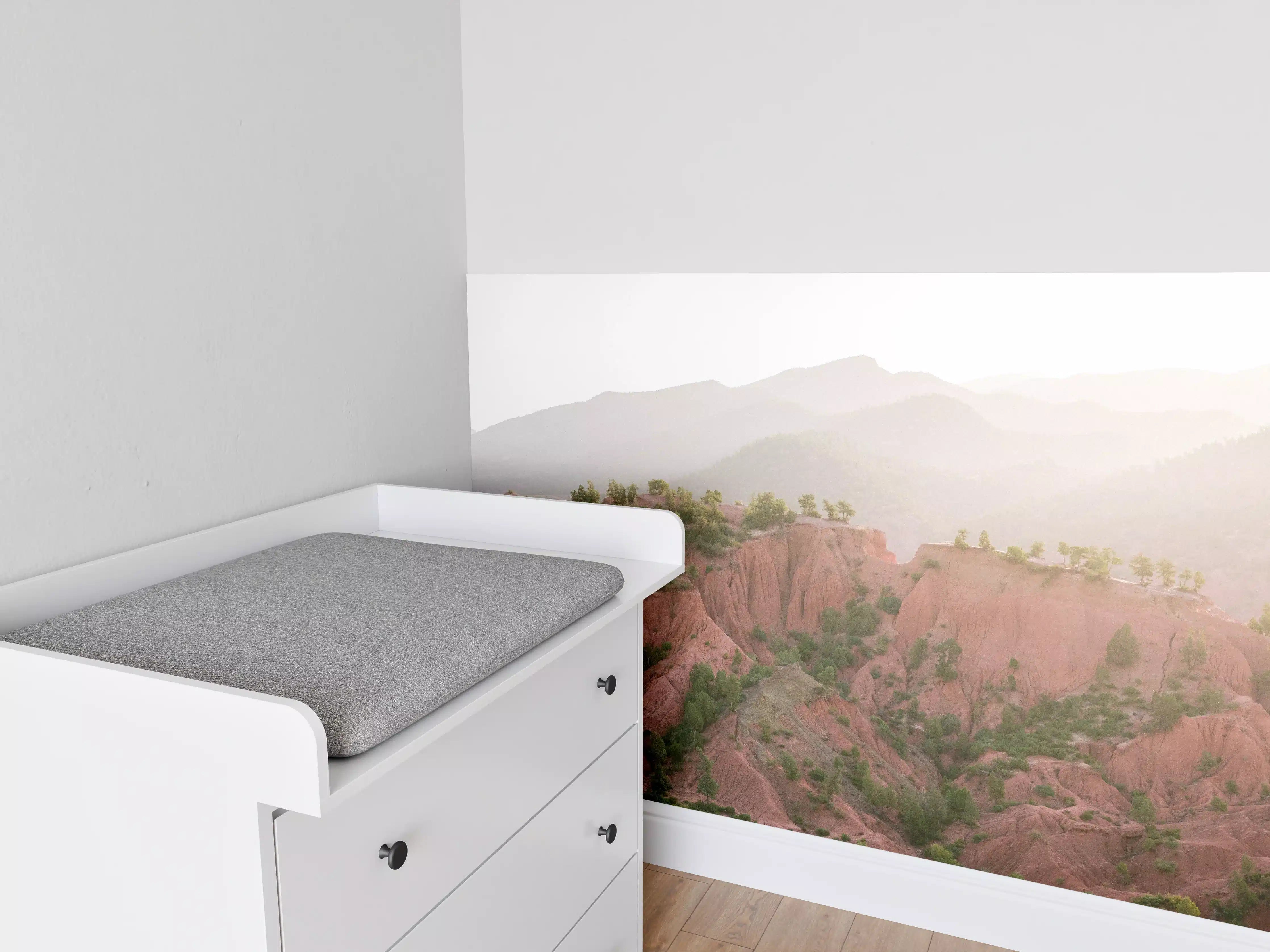 Babyzimmer Wandgestaltung - Rötliche Berglandschaft im Sonnenlicht