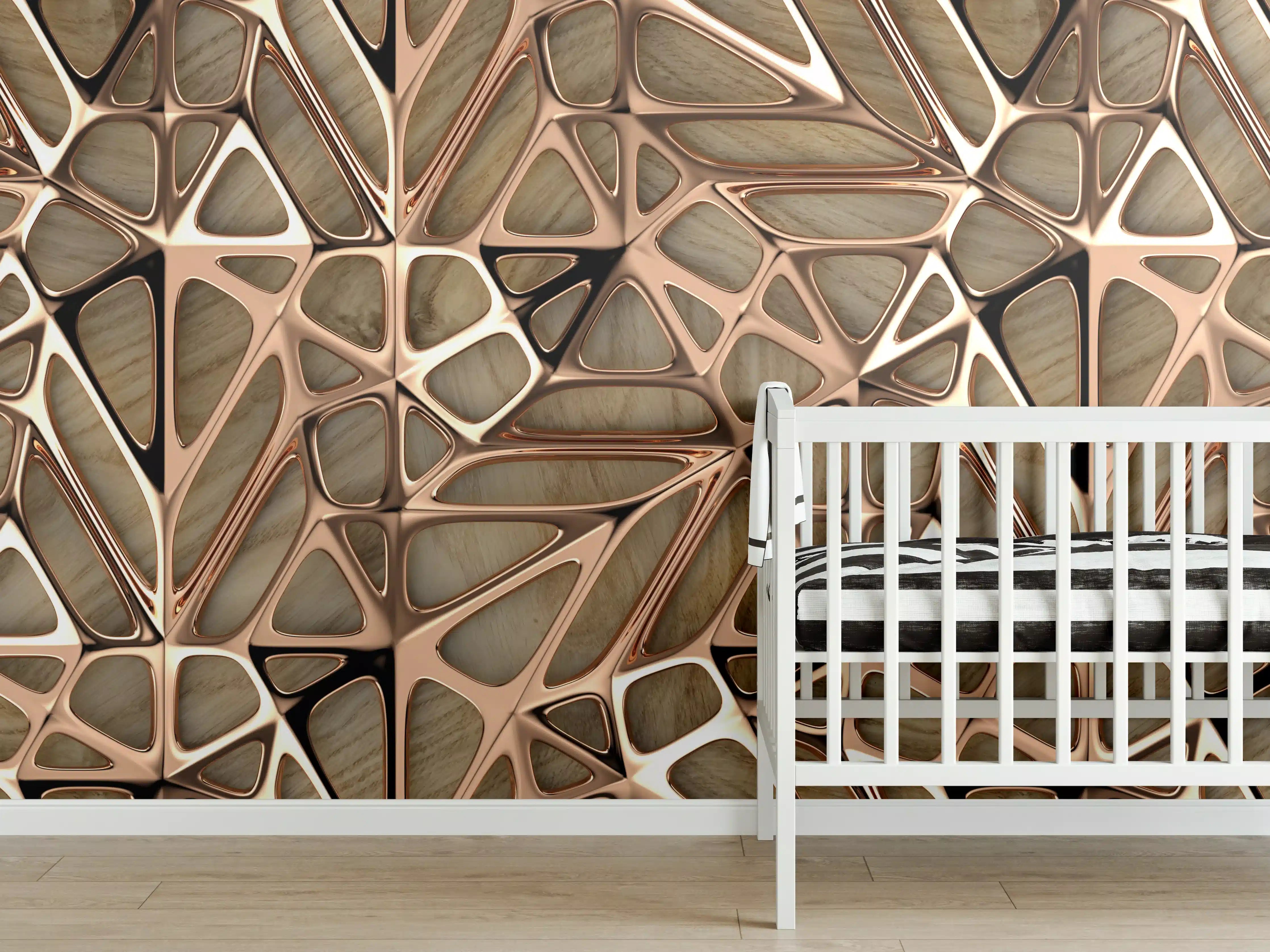 Babyzimmer Wandgestaltung - Rötliches Gitterfliesen Muster