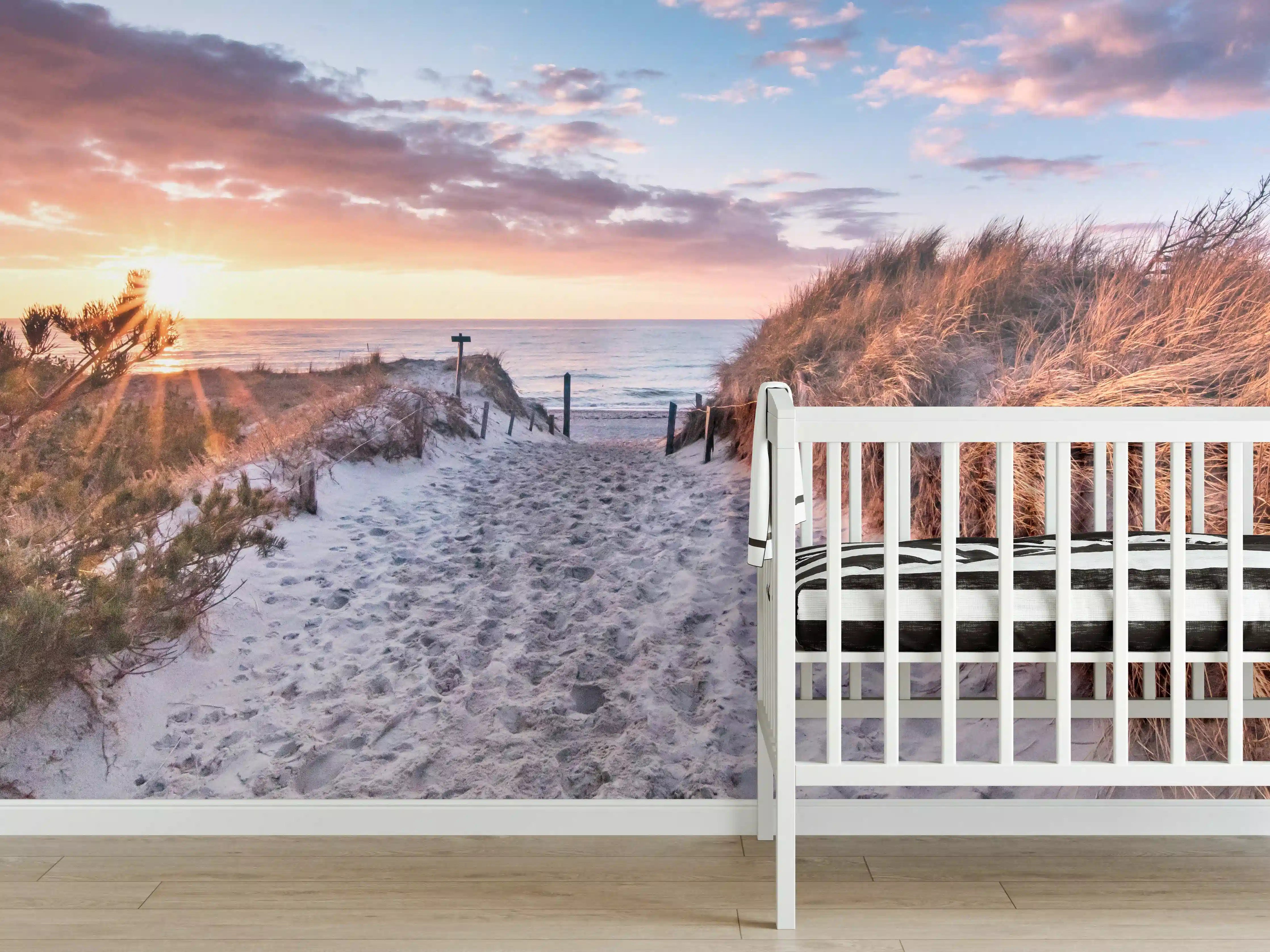 Babyzimmer Wandgestaltung - Romantischer Sandweg zum Strand