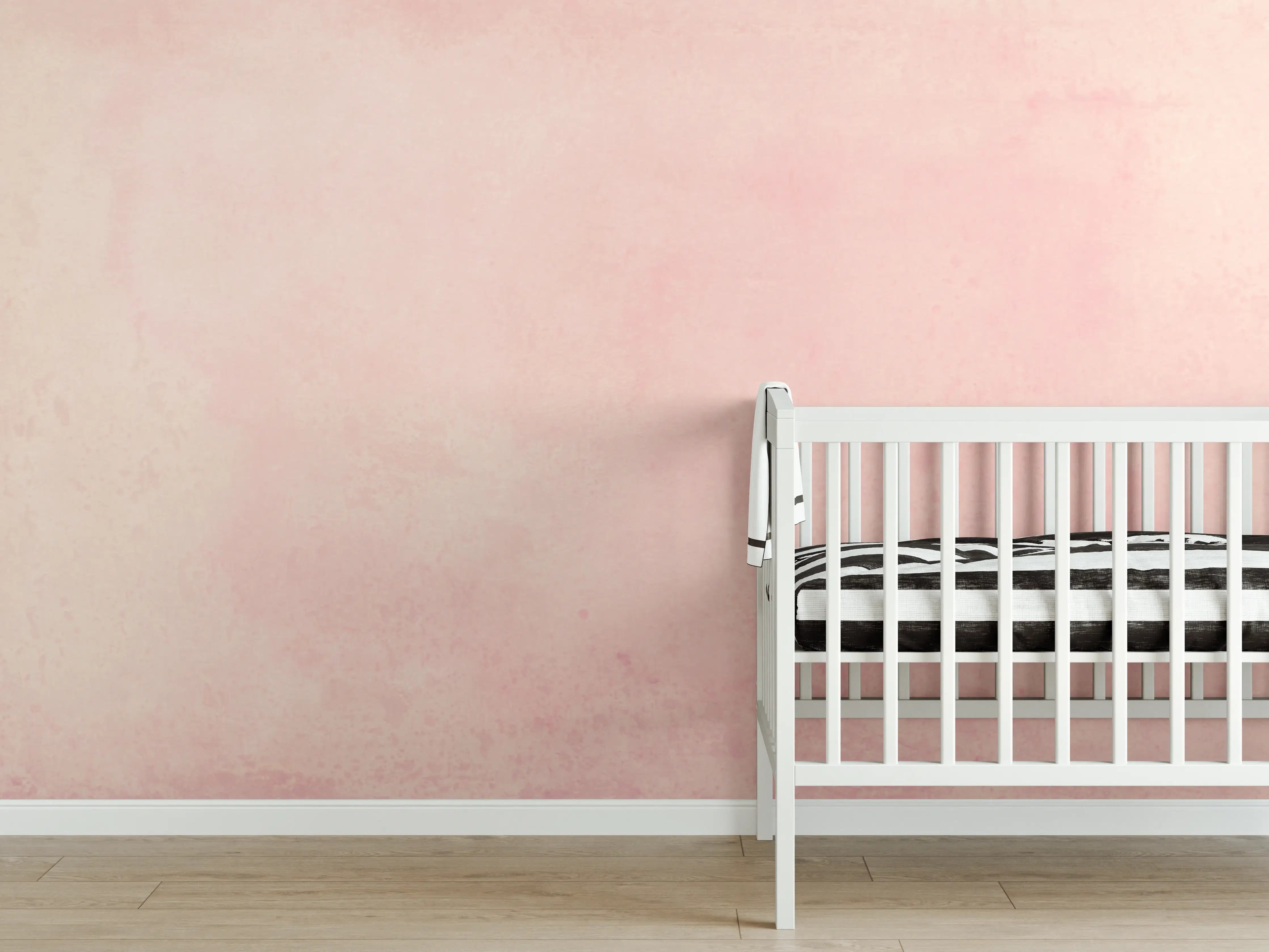 Babyzimmer Wandgestaltung - Rosa Aquarell - Pastellfarben