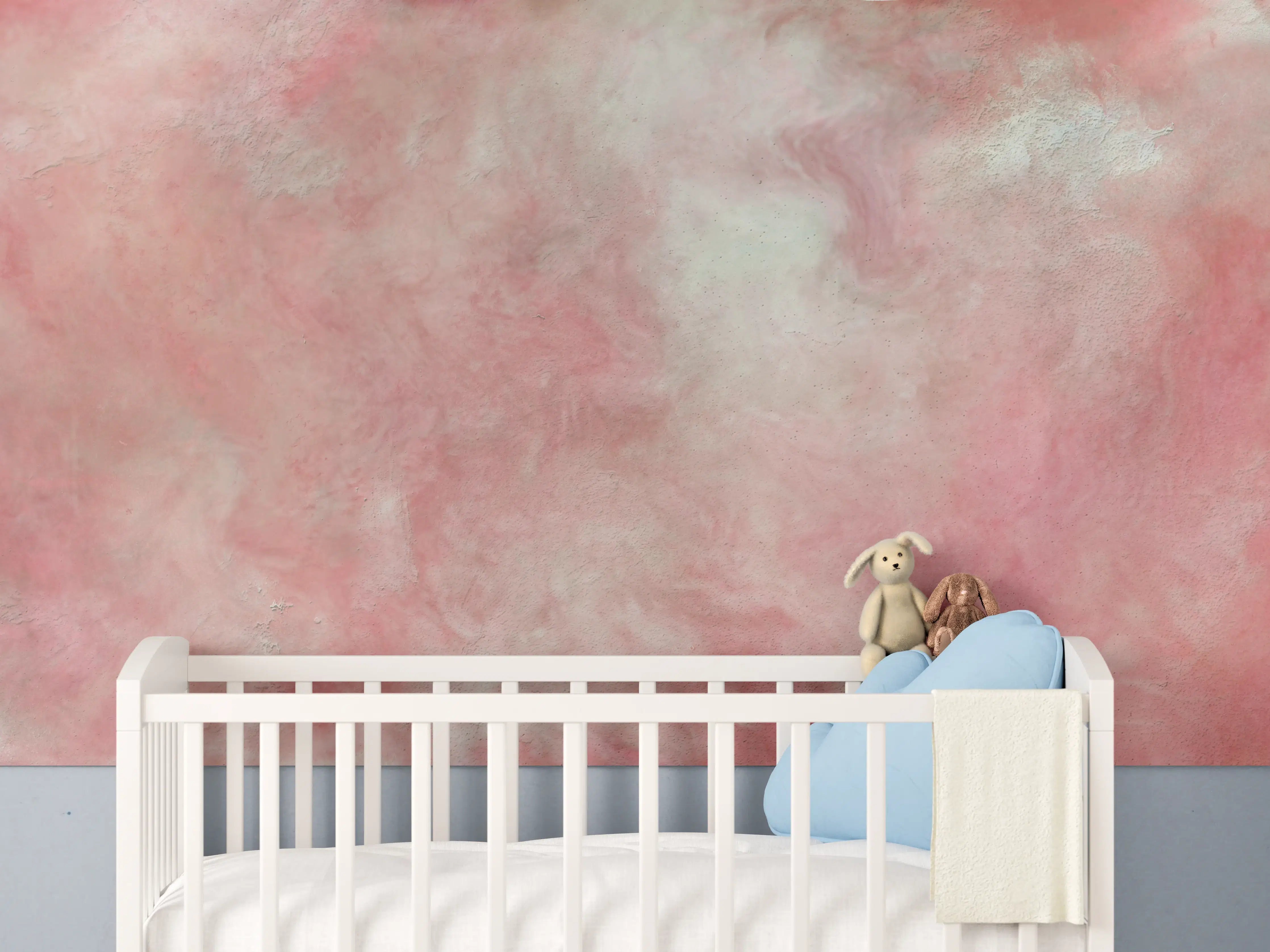 Babyzimmer Wandgestaltung - Rosa Marble Textur
