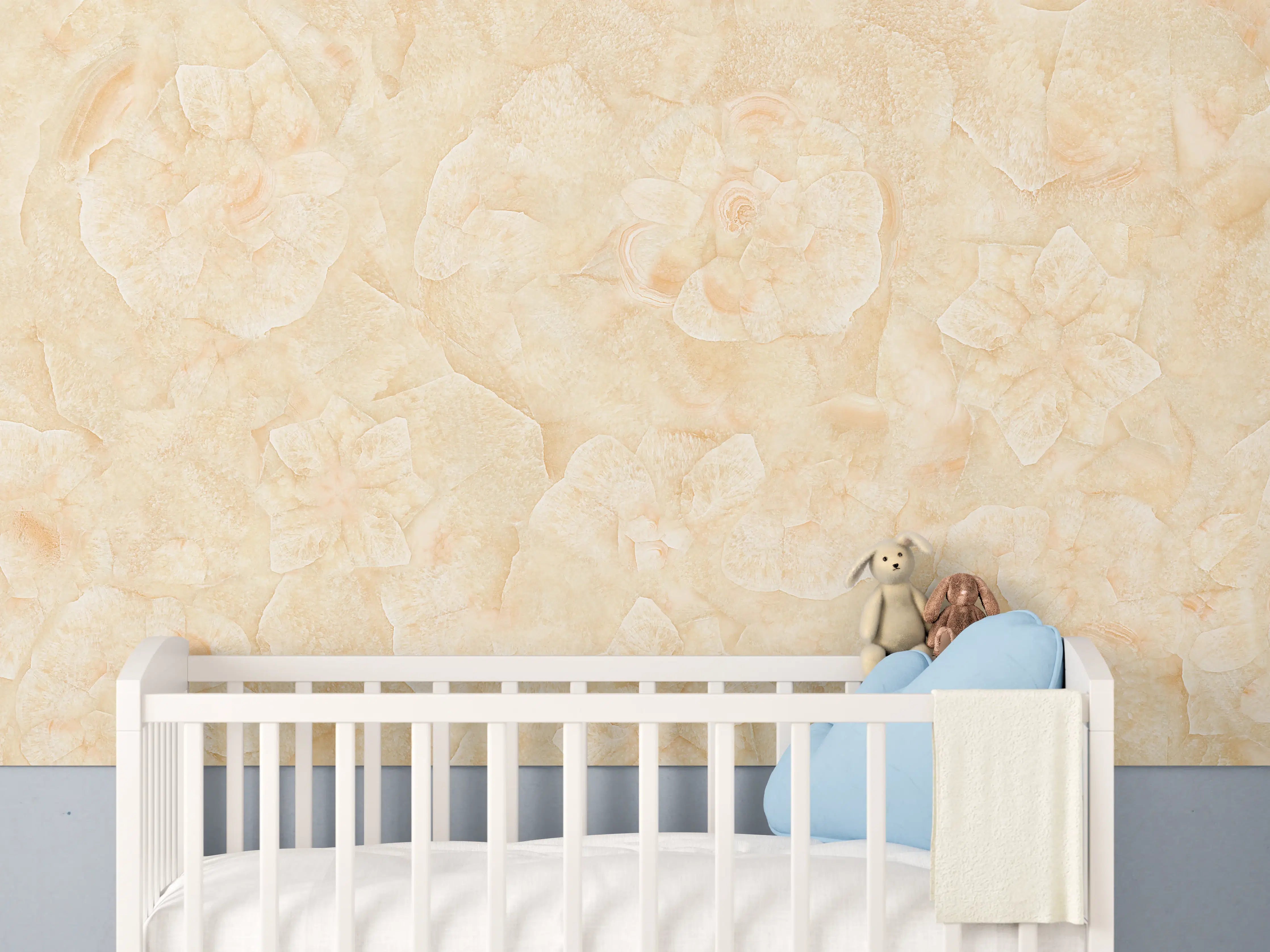 Babyzimmer Wandgestaltung - Rosa Marmorstein Textur