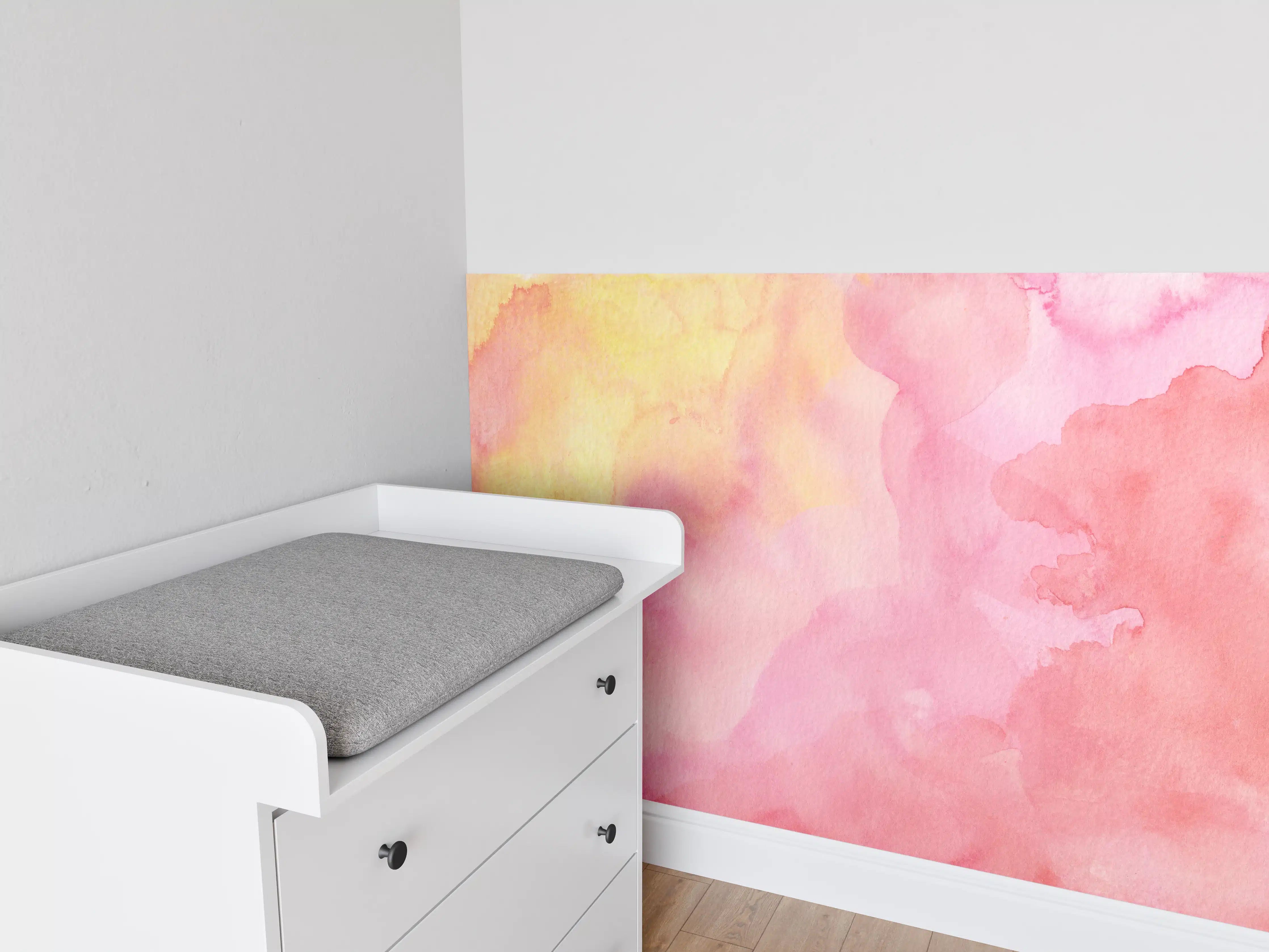 Babyzimmer Wandgestaltung - Rosa Verwaschenes Farben-Design