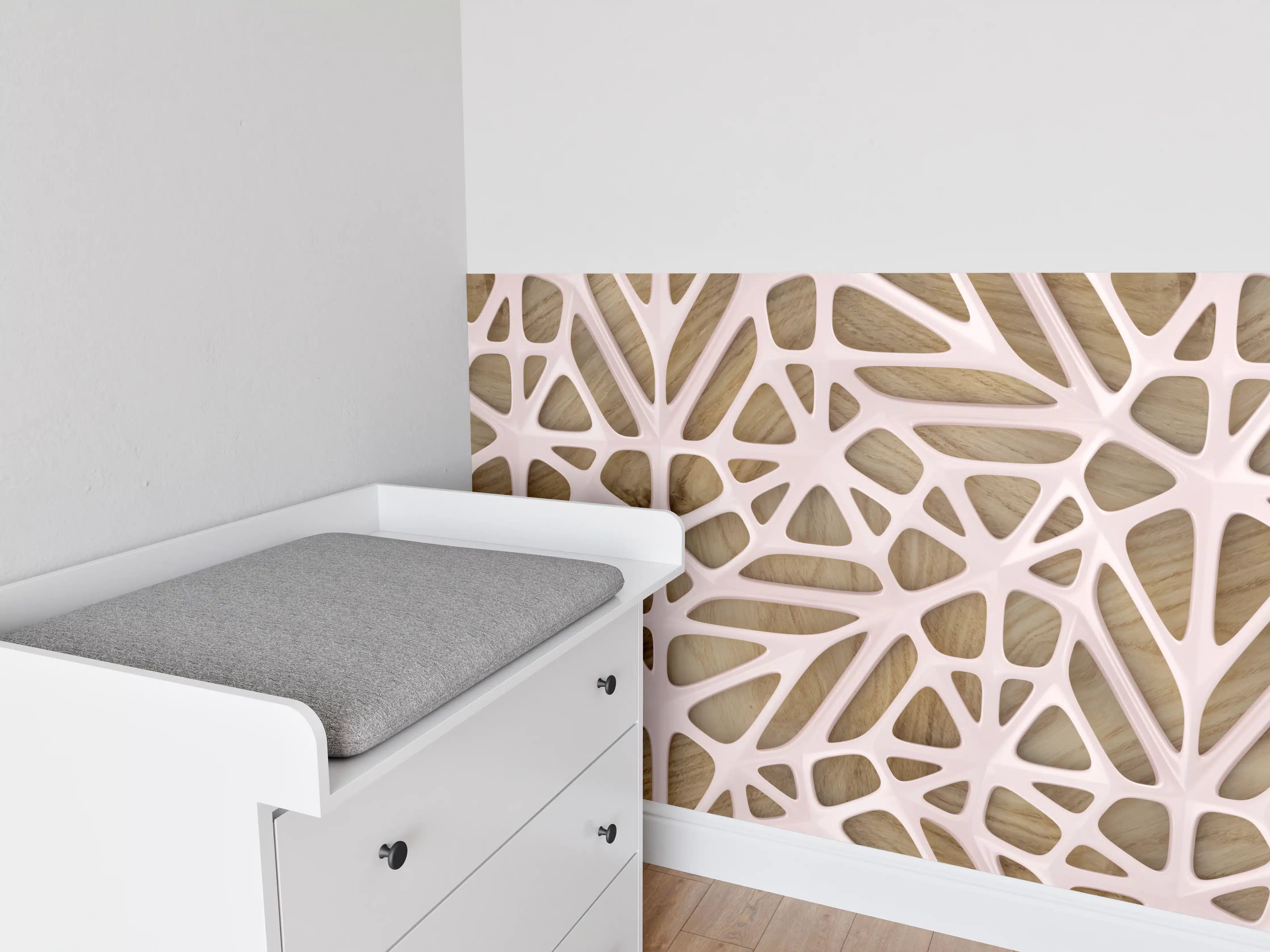 Babyzimmer Wandgestaltung - Rosanes Gitter Muster