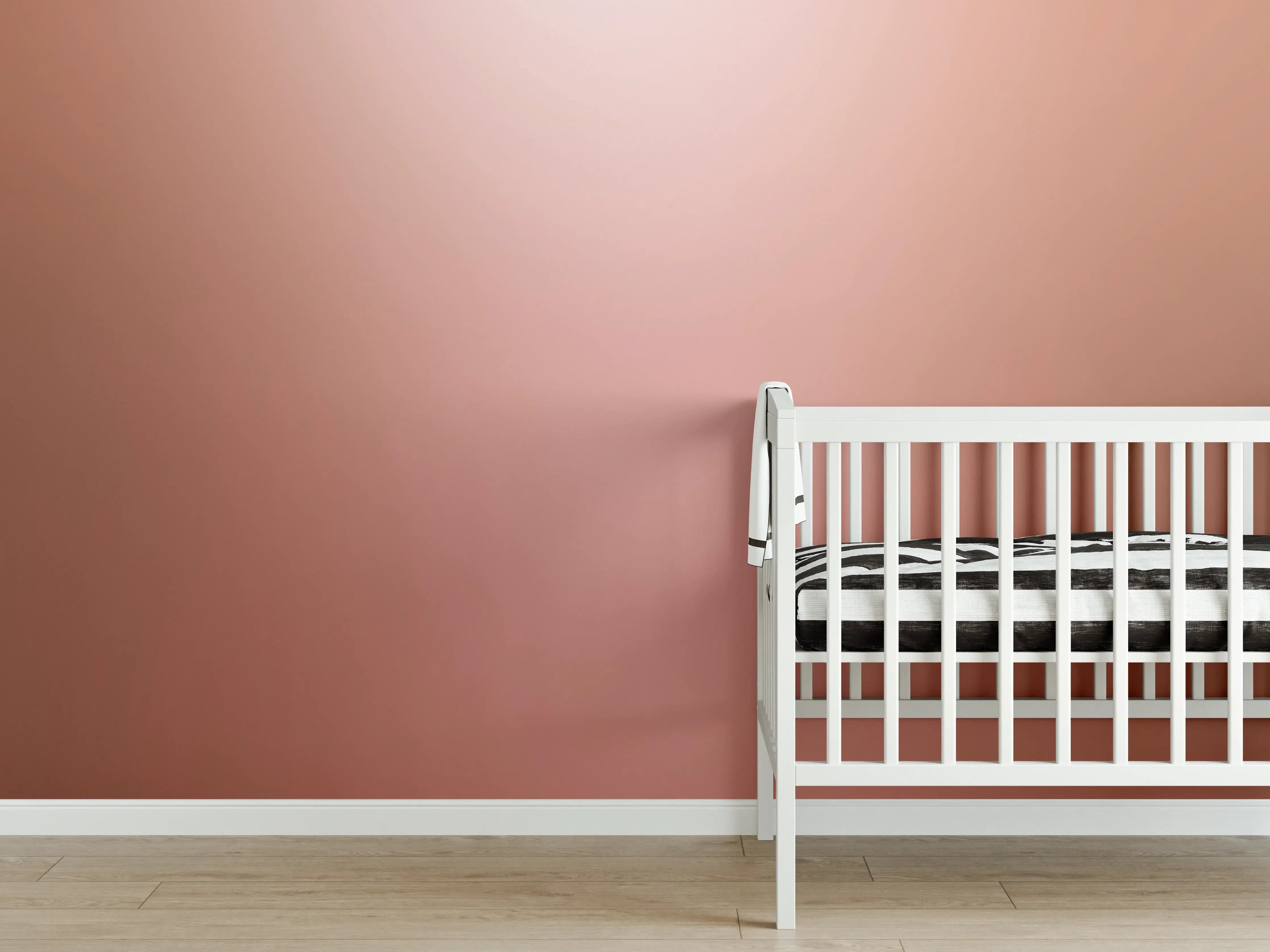 Babyzimmer Wandgestaltung - Rosegold Farbverlauf Hintergrund