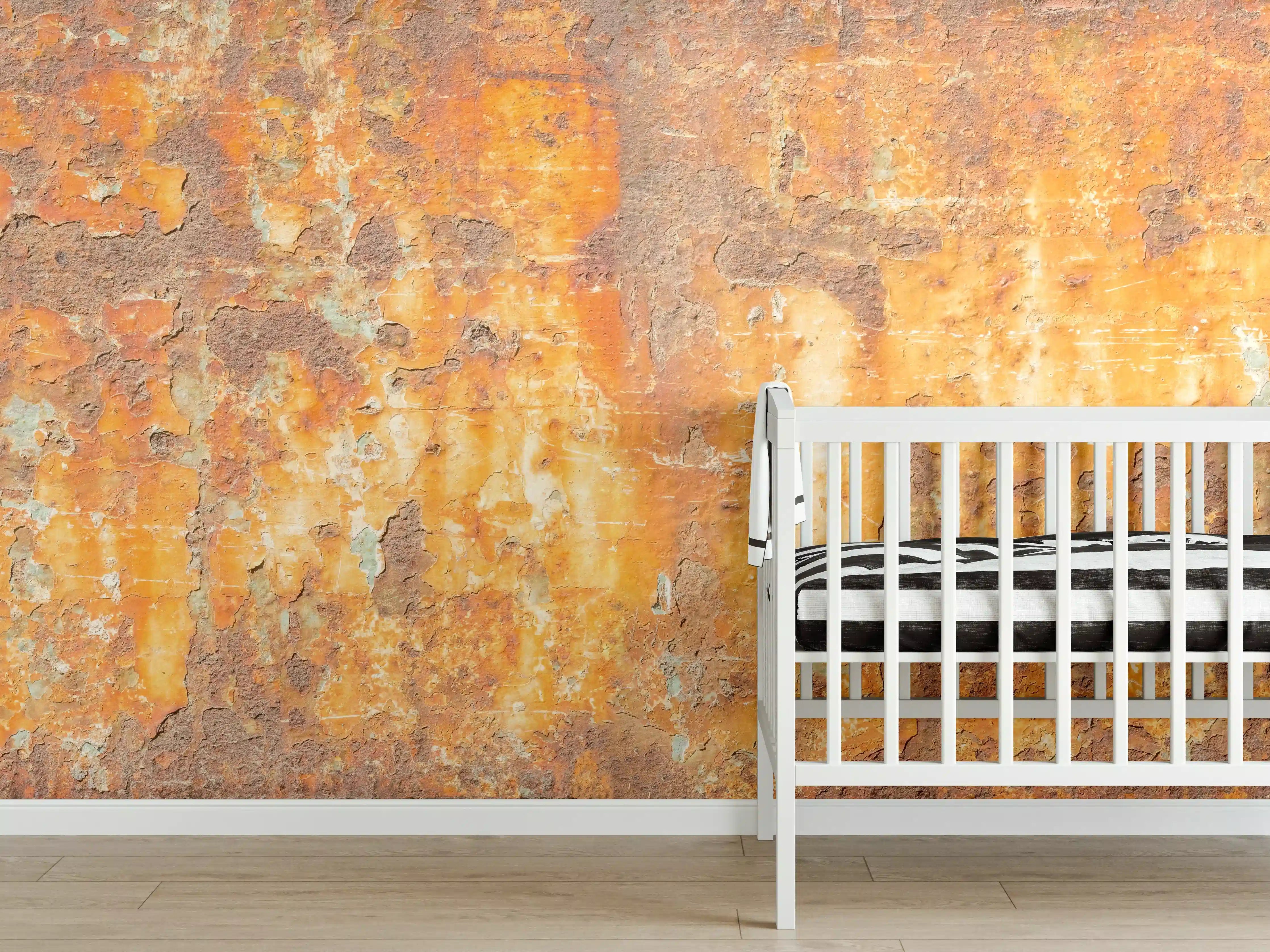Babyzimmer Wandgestaltung - Rostige Betonwand