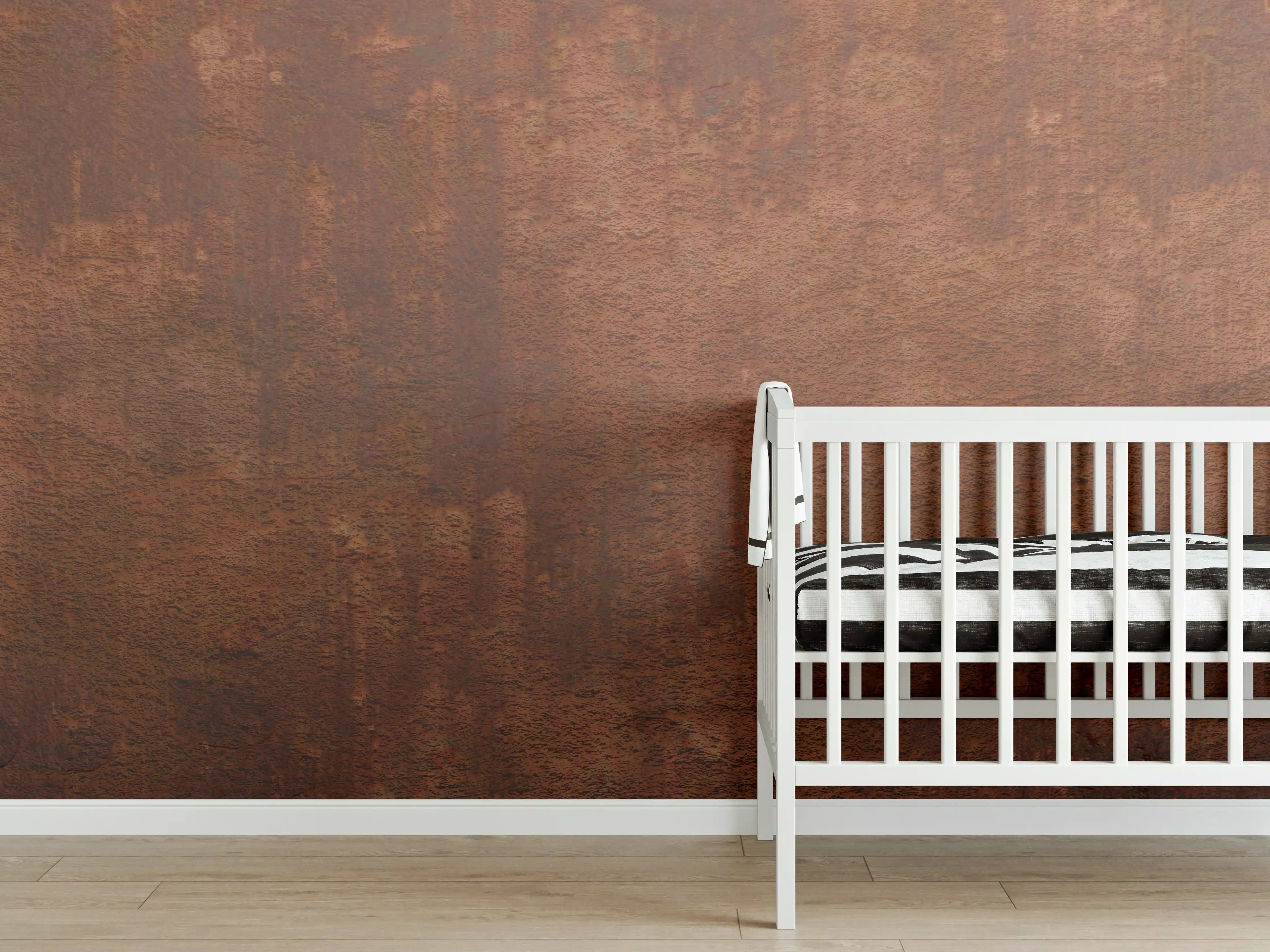 Babyzimmer Wandgestaltung - Rostige Metalloberfläche mit Textur
