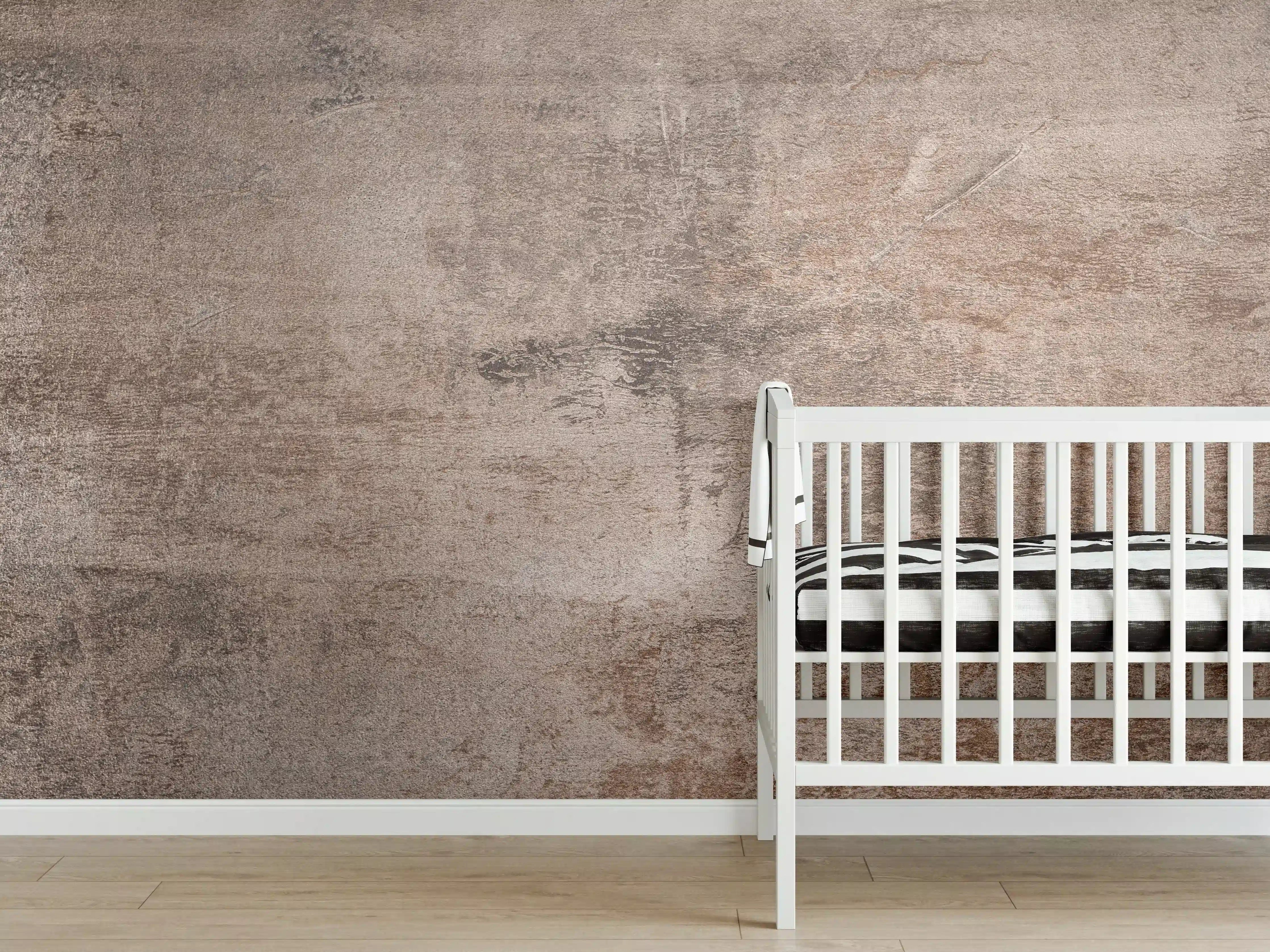 Babyzimmer Wandgestaltung - Rostige Stahl-Struktur