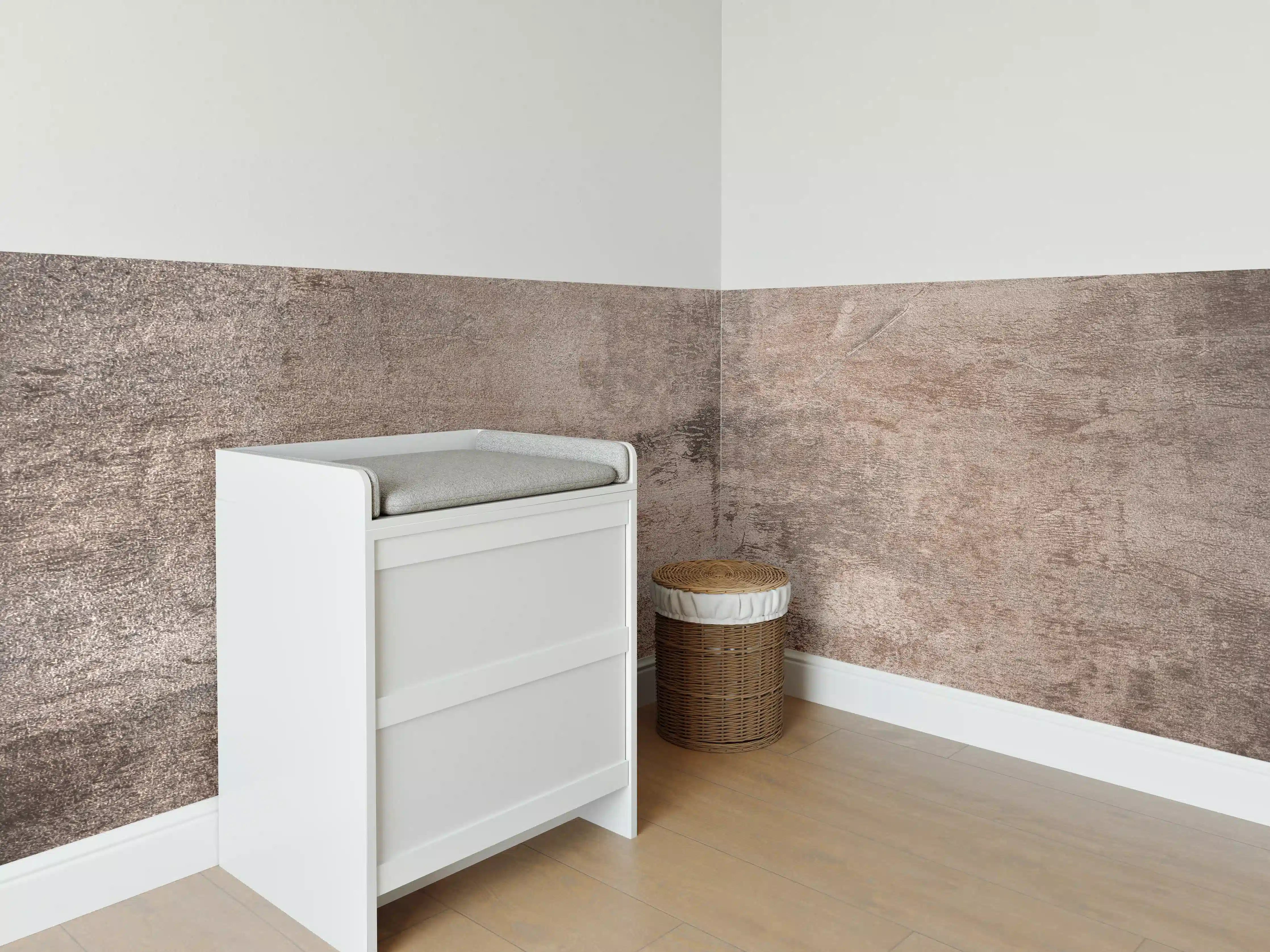 Babyzimmer Wandgestaltung - Rostige Stahl-Struktur