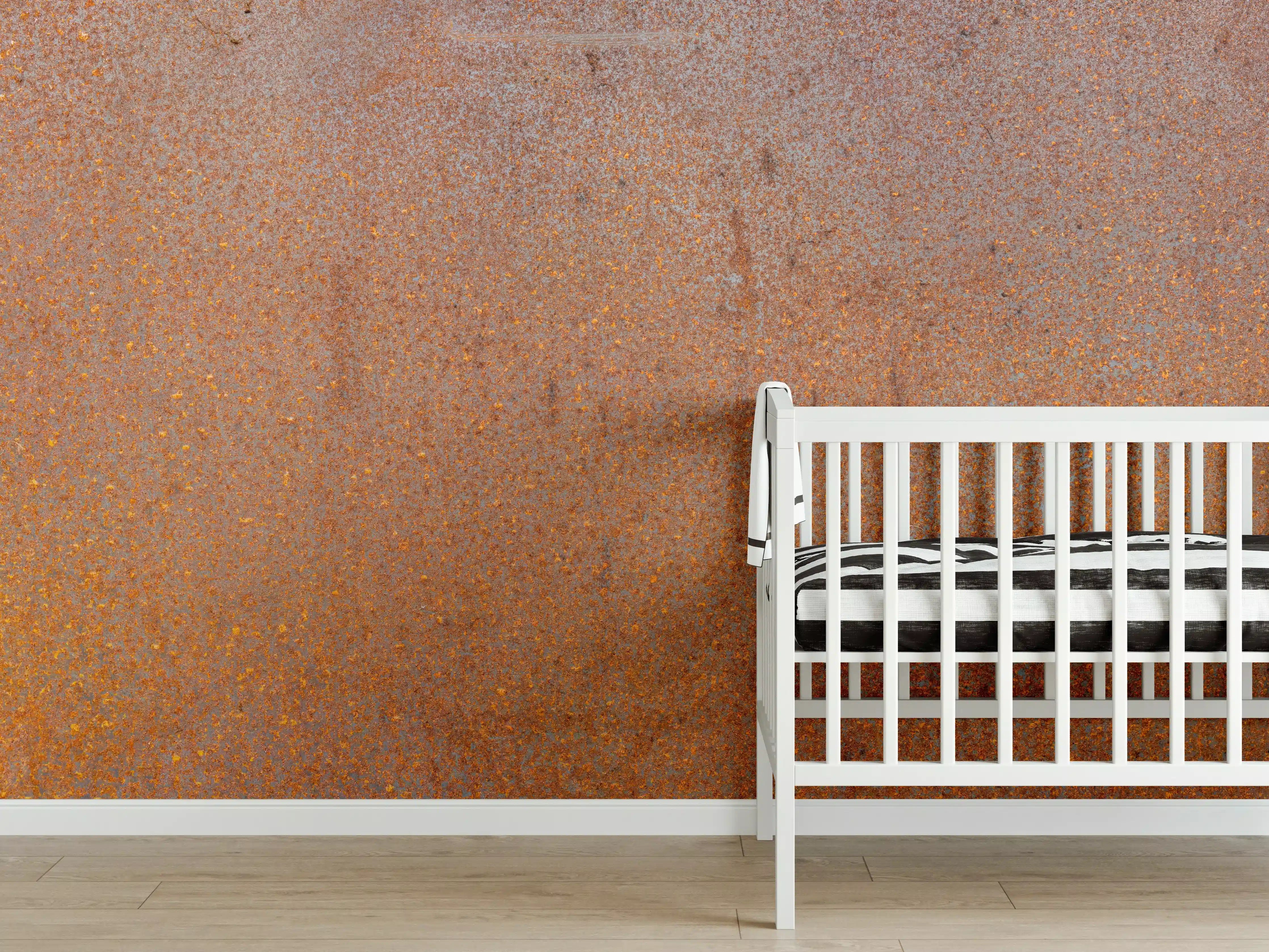 Babyzimmer Wandgestaltung - Rostige Stahl Textur