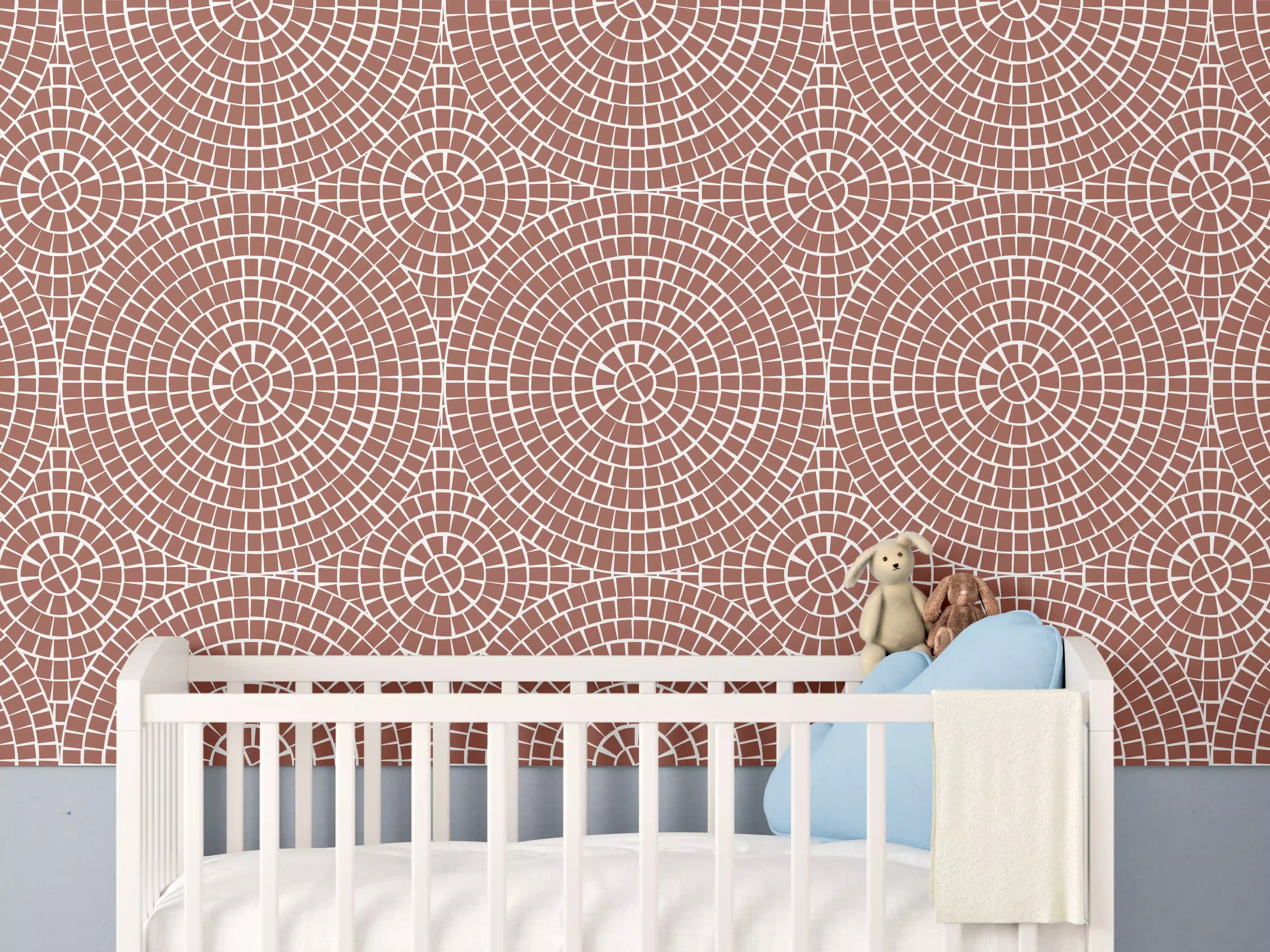 Babyzimmer Wandgestaltung - Rostige Steinmosaik-Textur für besondere Räume