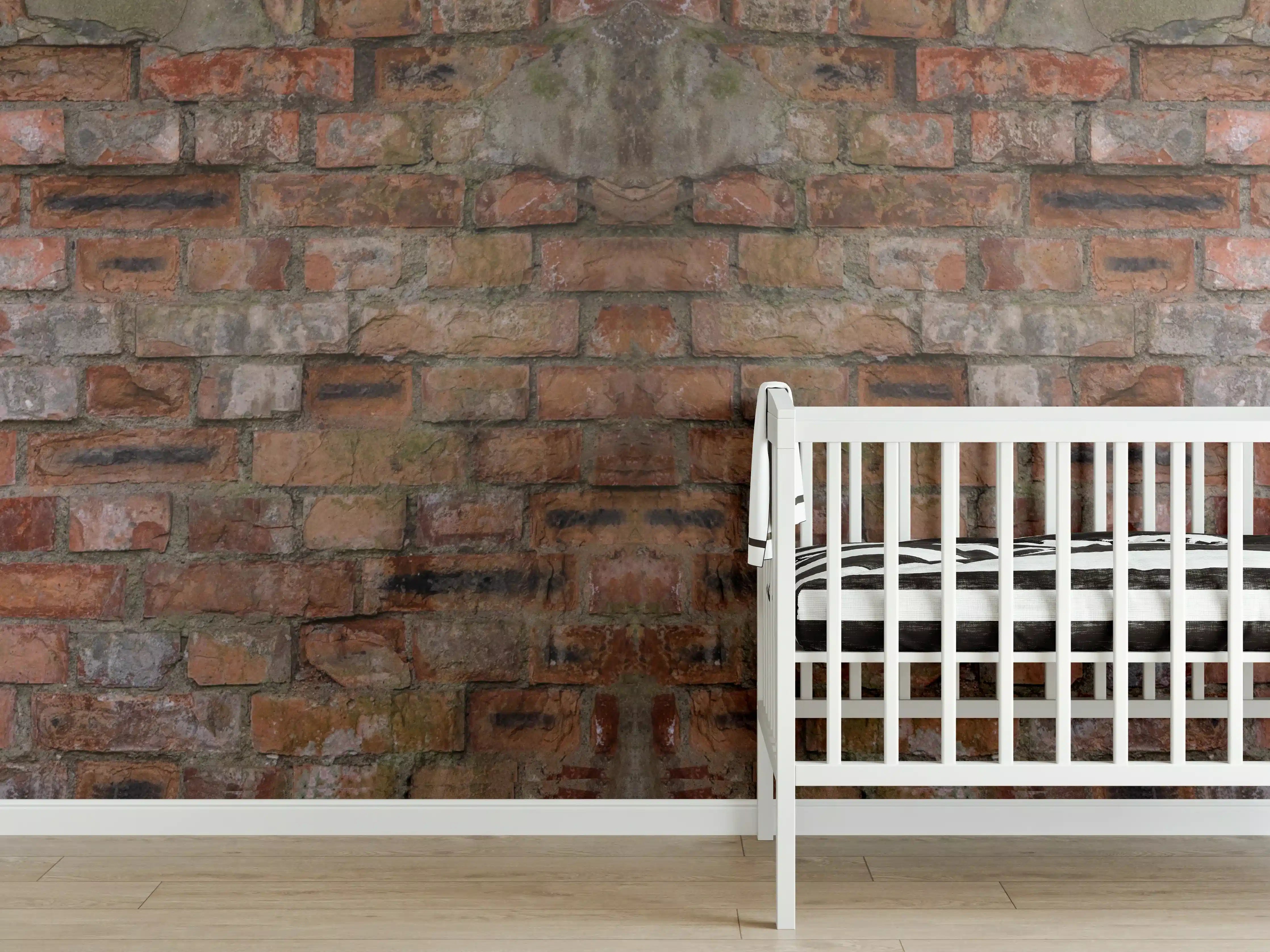 Babyzimmer Wandgestaltung - Rostige Ziegelsteinwand Textur