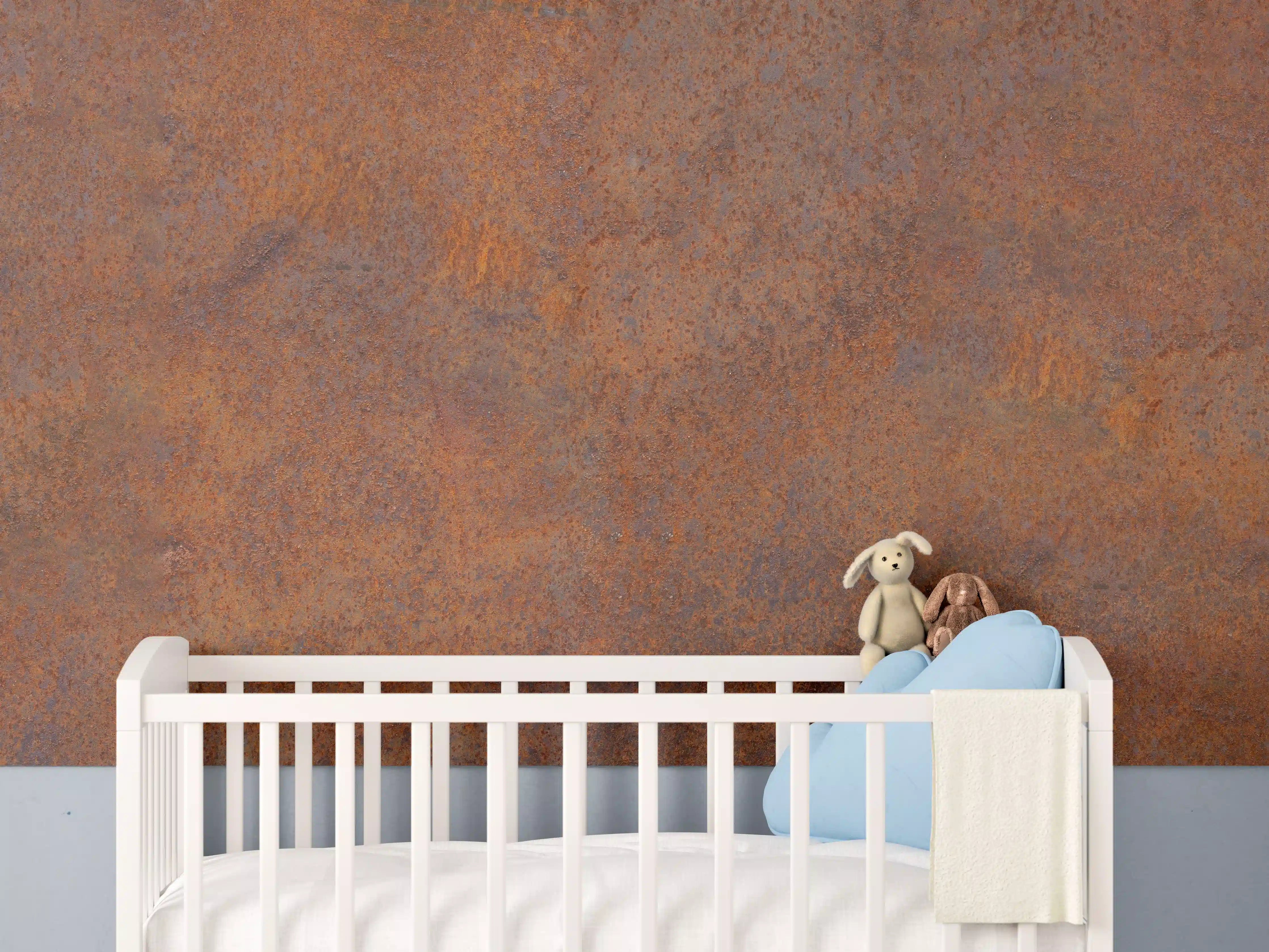 Babyzimmer Wandgestaltung - Rostiges Metall