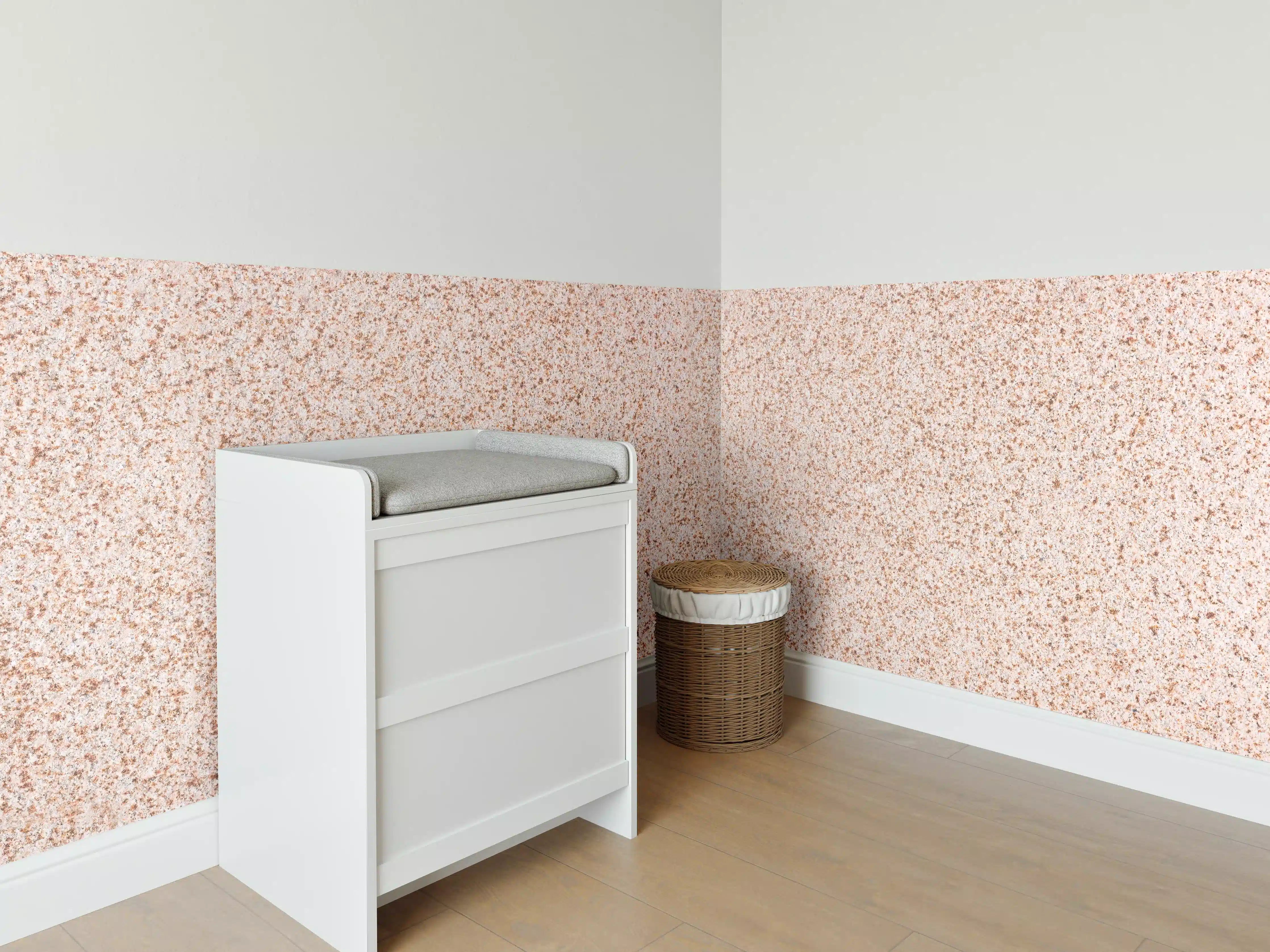 Babyzimmer Wandgestaltung - Rot-Weißer Granitstein